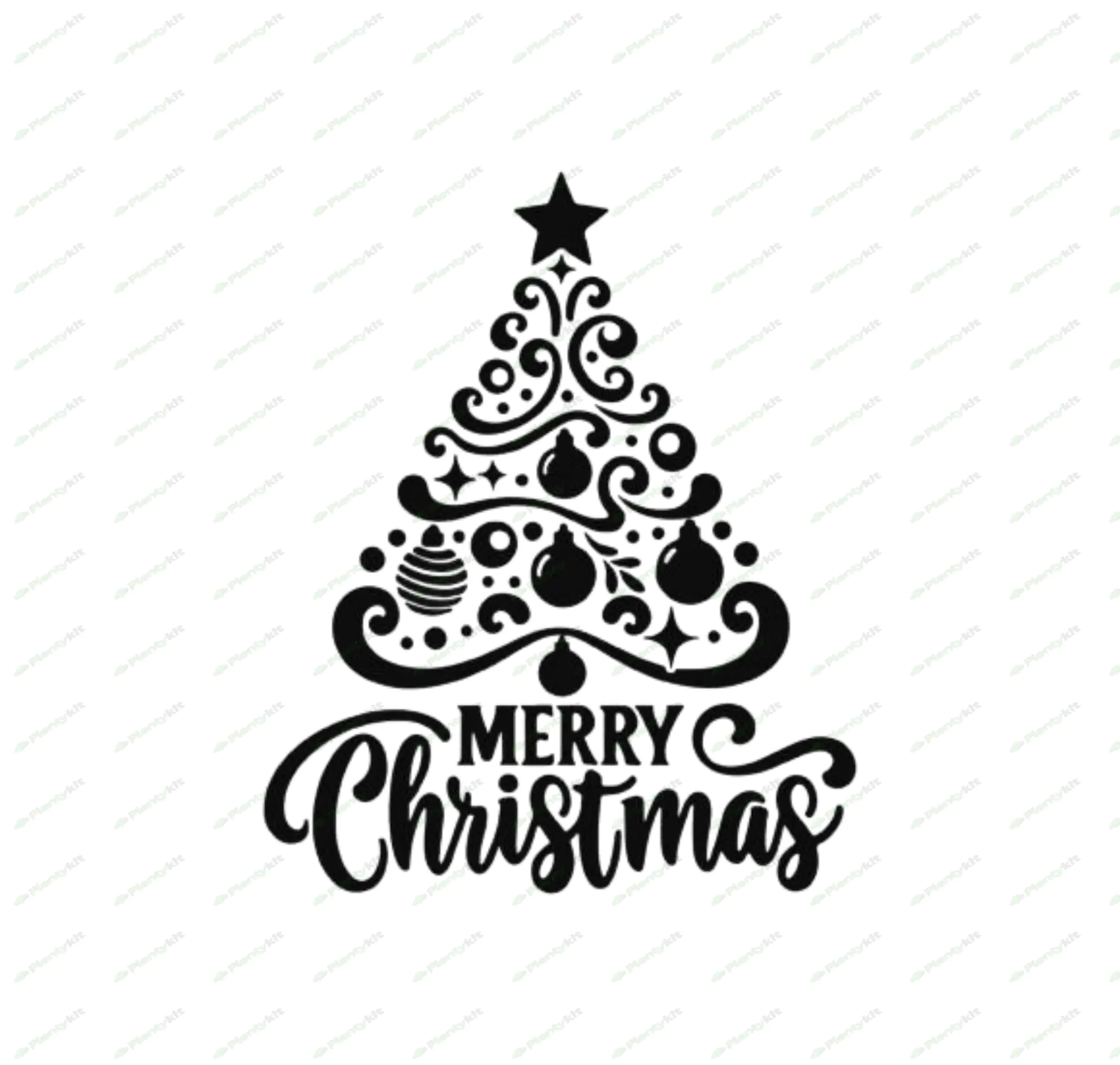 "Merry Christmas SVG - Festive Christmas Tree Design"