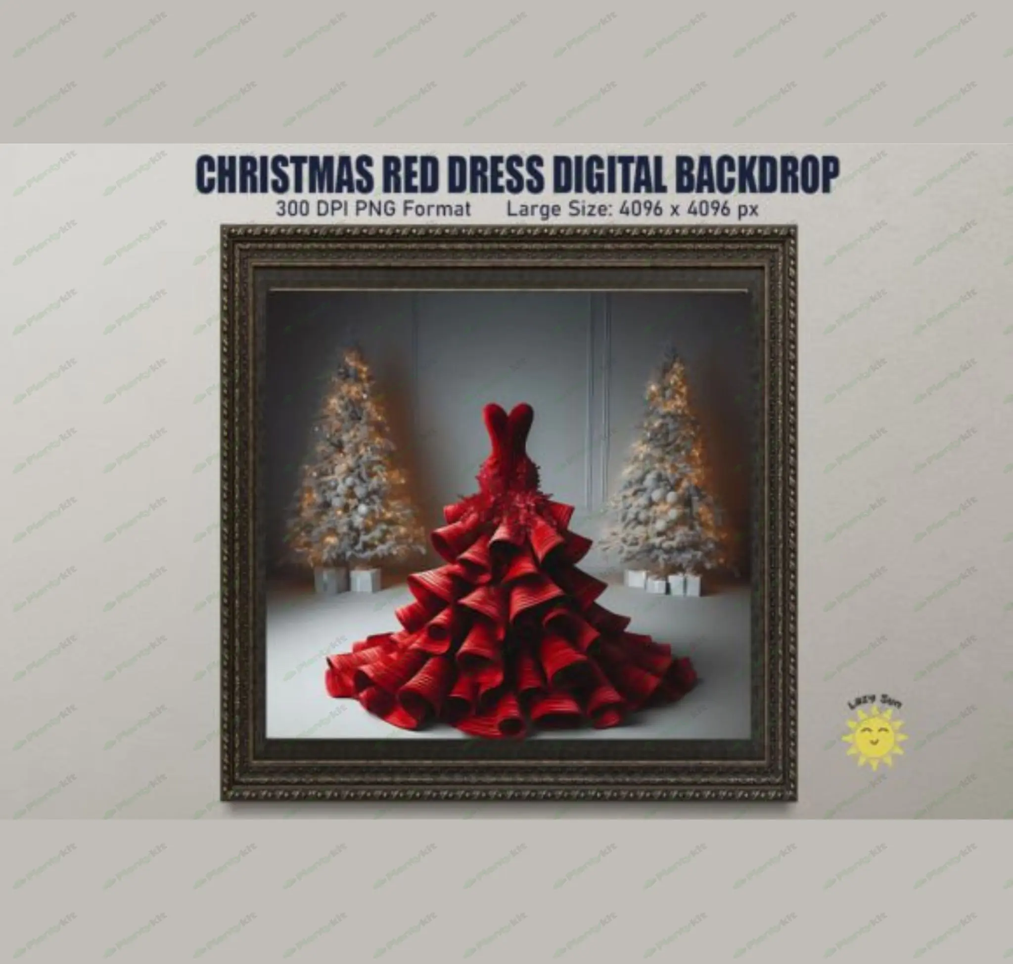 🎄 Christmas Red Dress Digital Backdrop Bundle: Perfect for Elegant Holiday Portraits 🎅