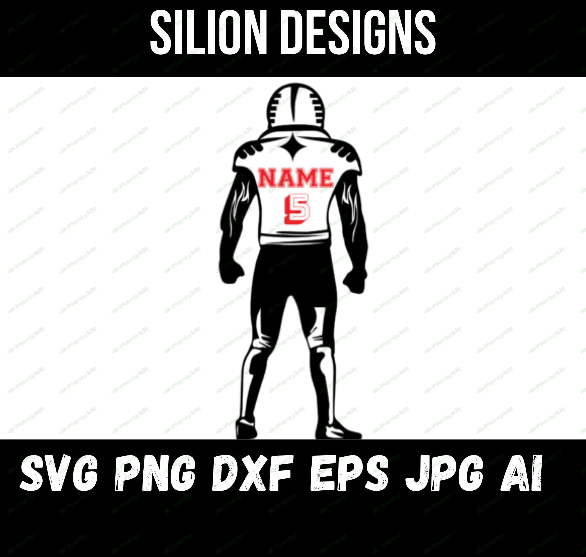 Football Player Svg | Personalized Name | Football Name Svg | Football Shirt | Football Season | Sub