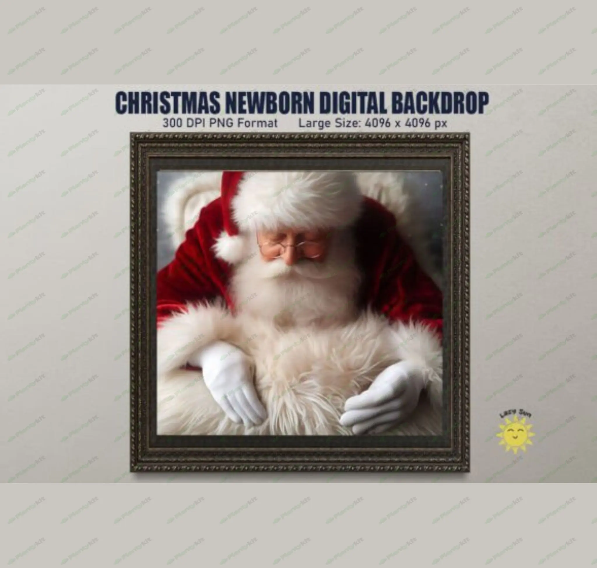 🎅 Newborn Santa Claus Digital Backdrop Bundle: Perfect for Holiday Baby Photography 🎄