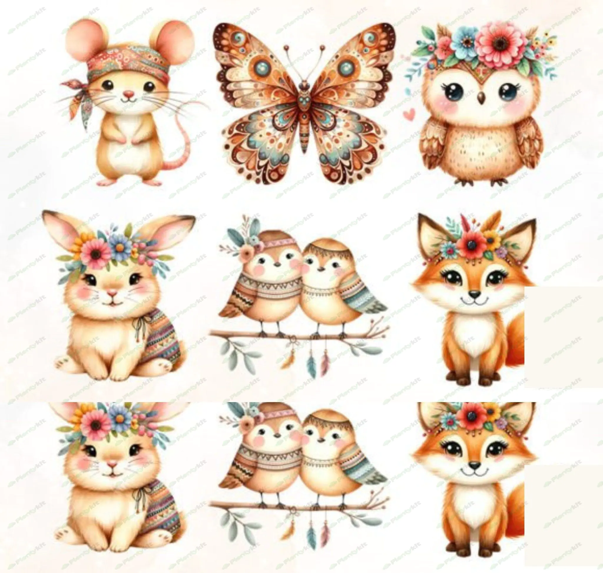 Woodland Animals PNG Clipart Whimsical Bear Forest Animal graphics Funny Fox Silly Deer Cute