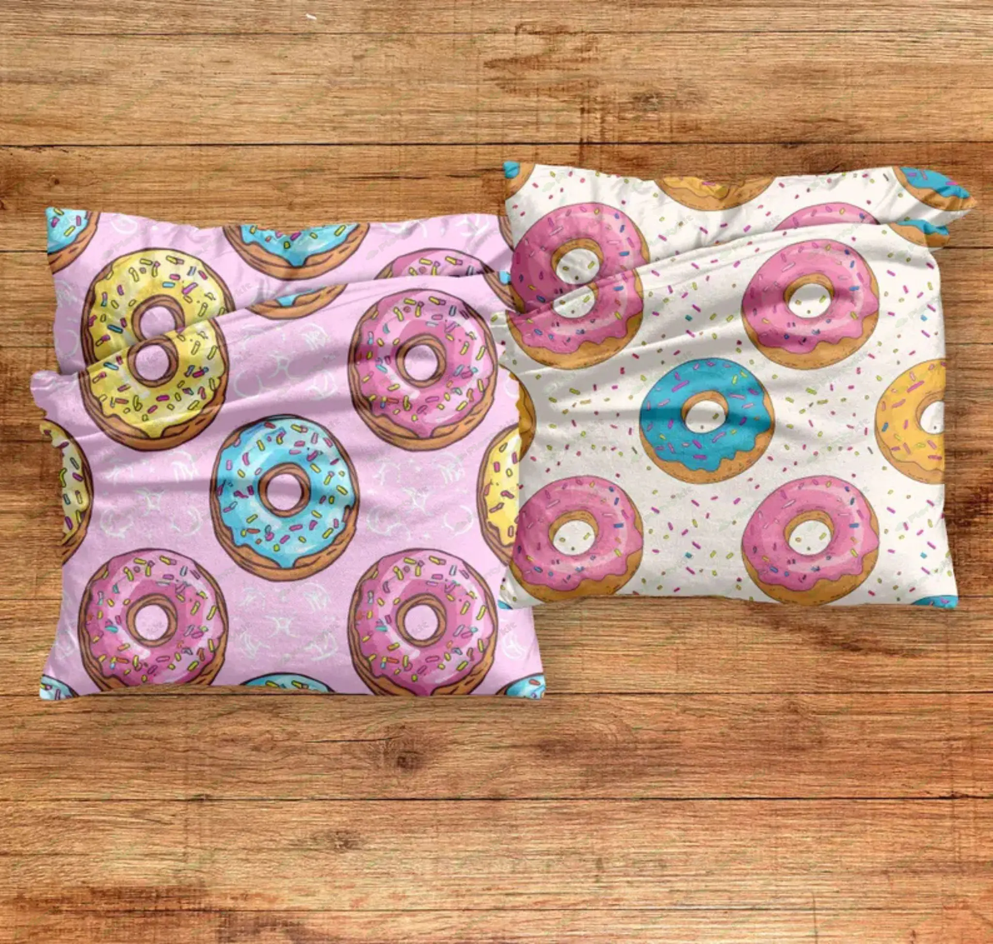 Pastel Sprinkle Donuts Seamless Pattern, Baked Goods Digital Paper, Food Background, Breakfast Print