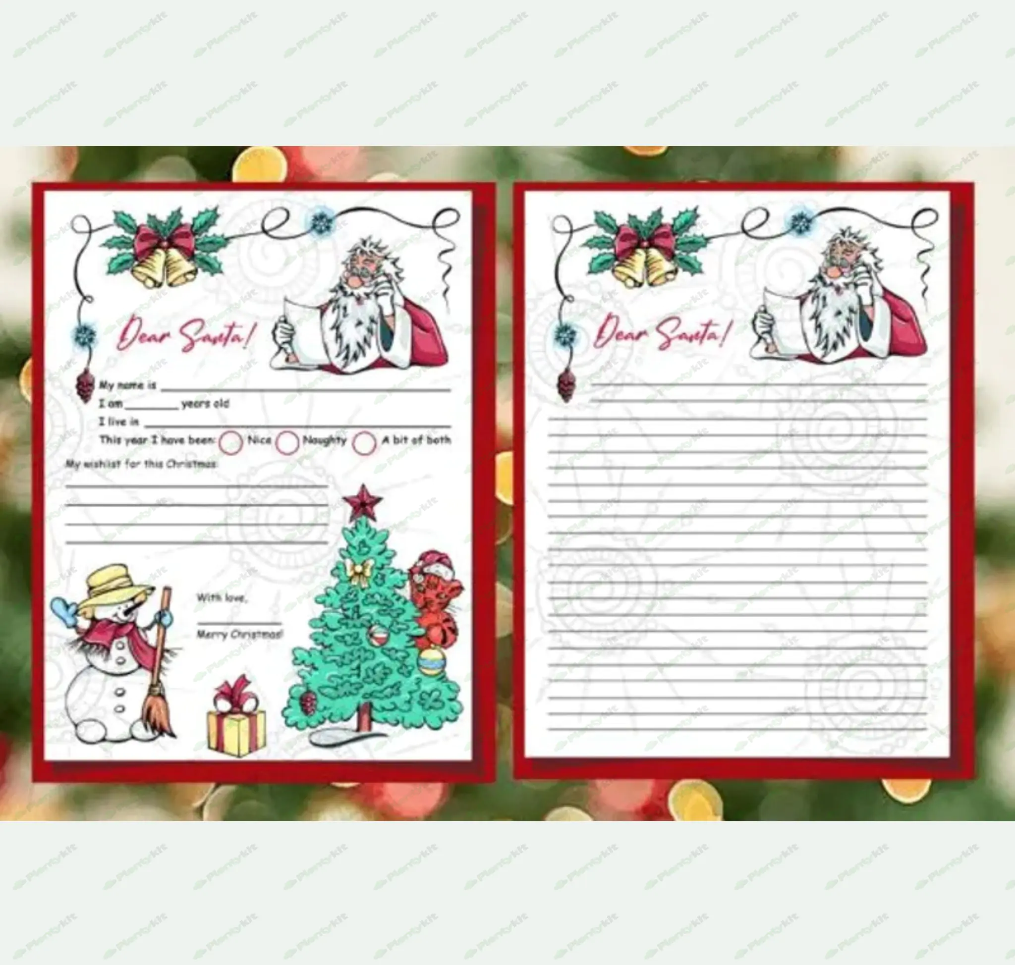 Letter to santa Christmas Wish List, Santa Wish List, Dear Santa Letter, Holiday Wish Letter.