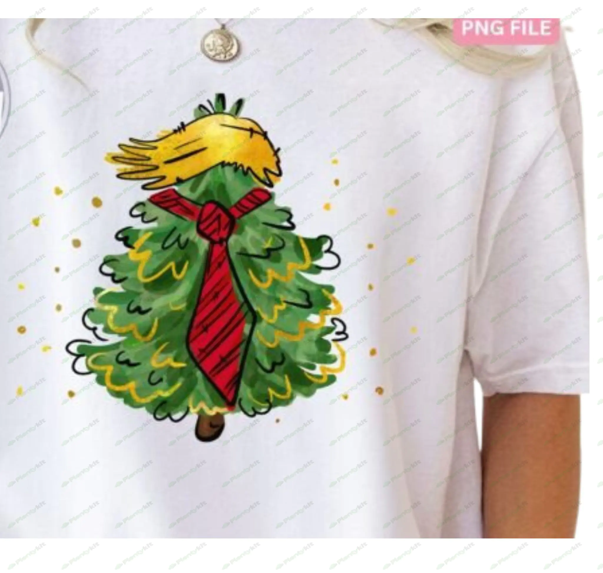 "Trump Christmas Tree Doodle PNG | Funny Holiday Clipart for DIY Crafts and Gifts