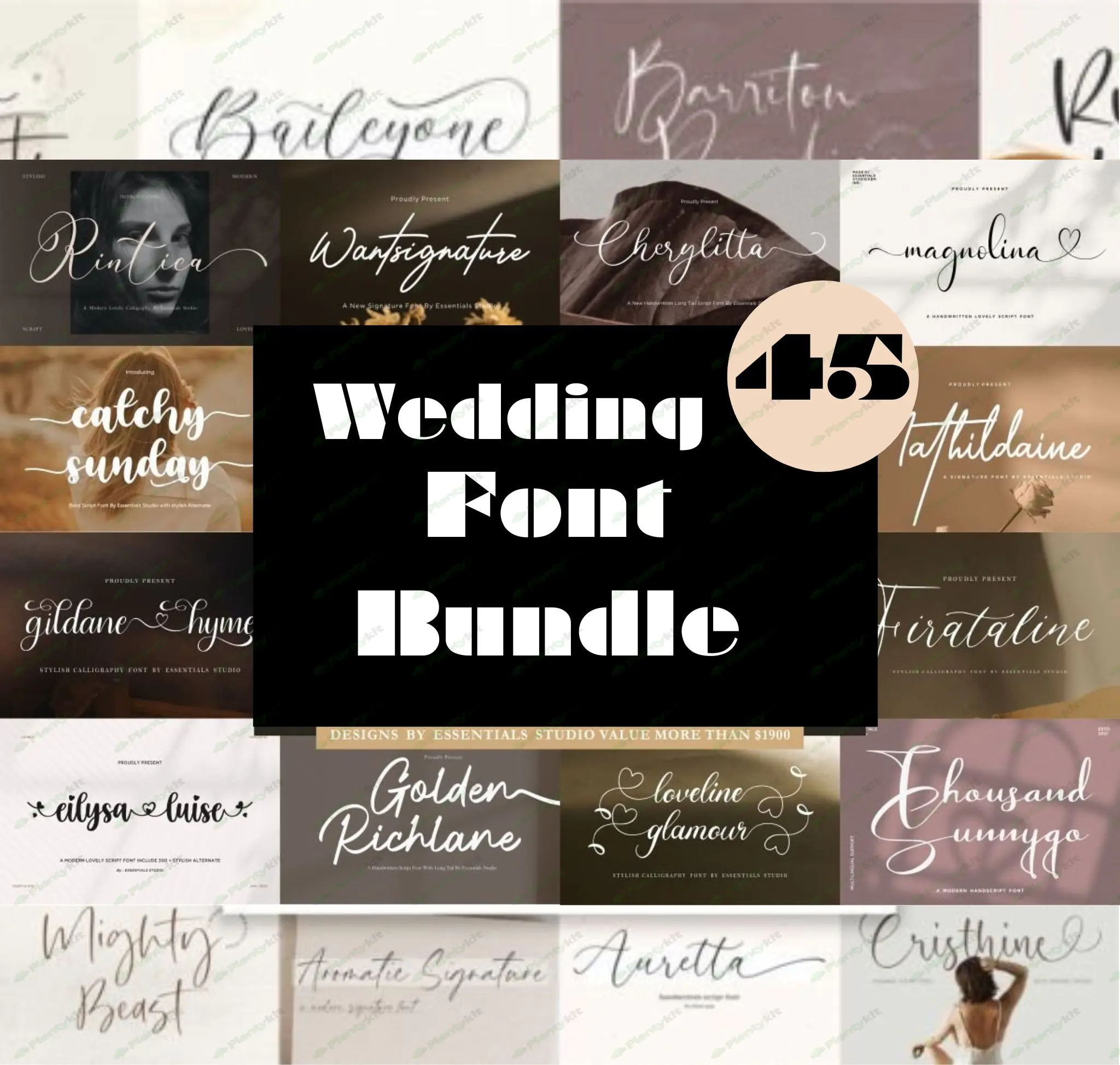 Wedding Font Bundle - Calligraphy Font, Script Font, Handwritten Font, Elegant Font, Invitations