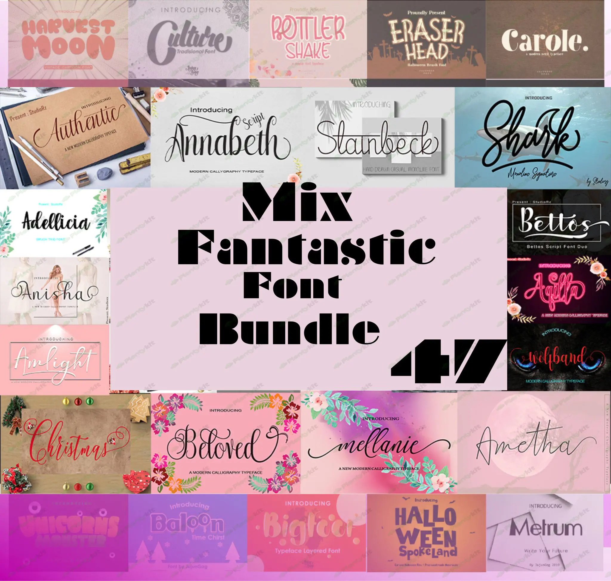 The Fantastic Fonts Bundle, Handwritten Font, Wedding Font, Modern Font, Display Font, Cricut Font