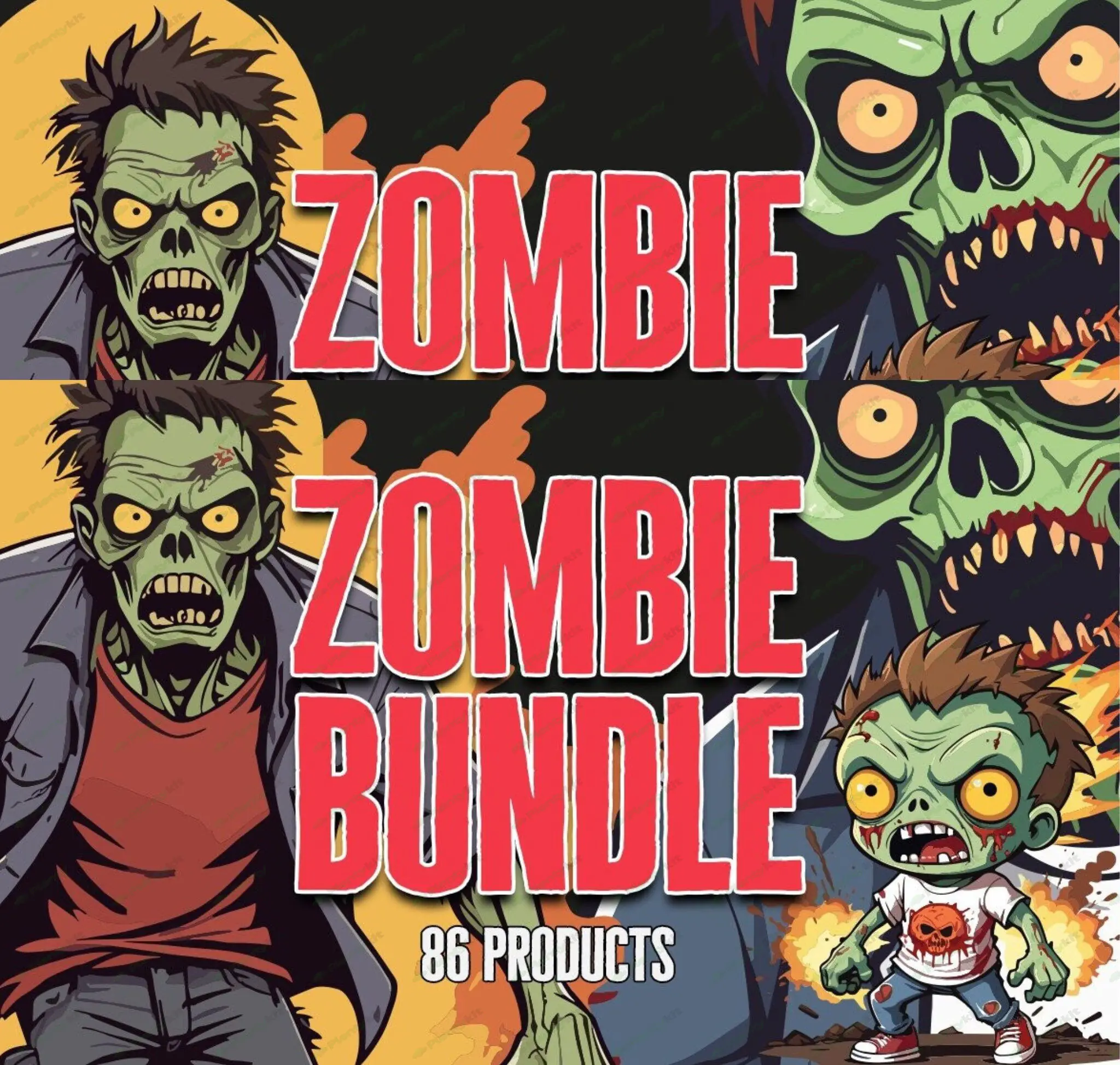 Zombies Heros Clipart bundle, Plants vs Zombies png bundle Instant Download, Plants vs Zombies png