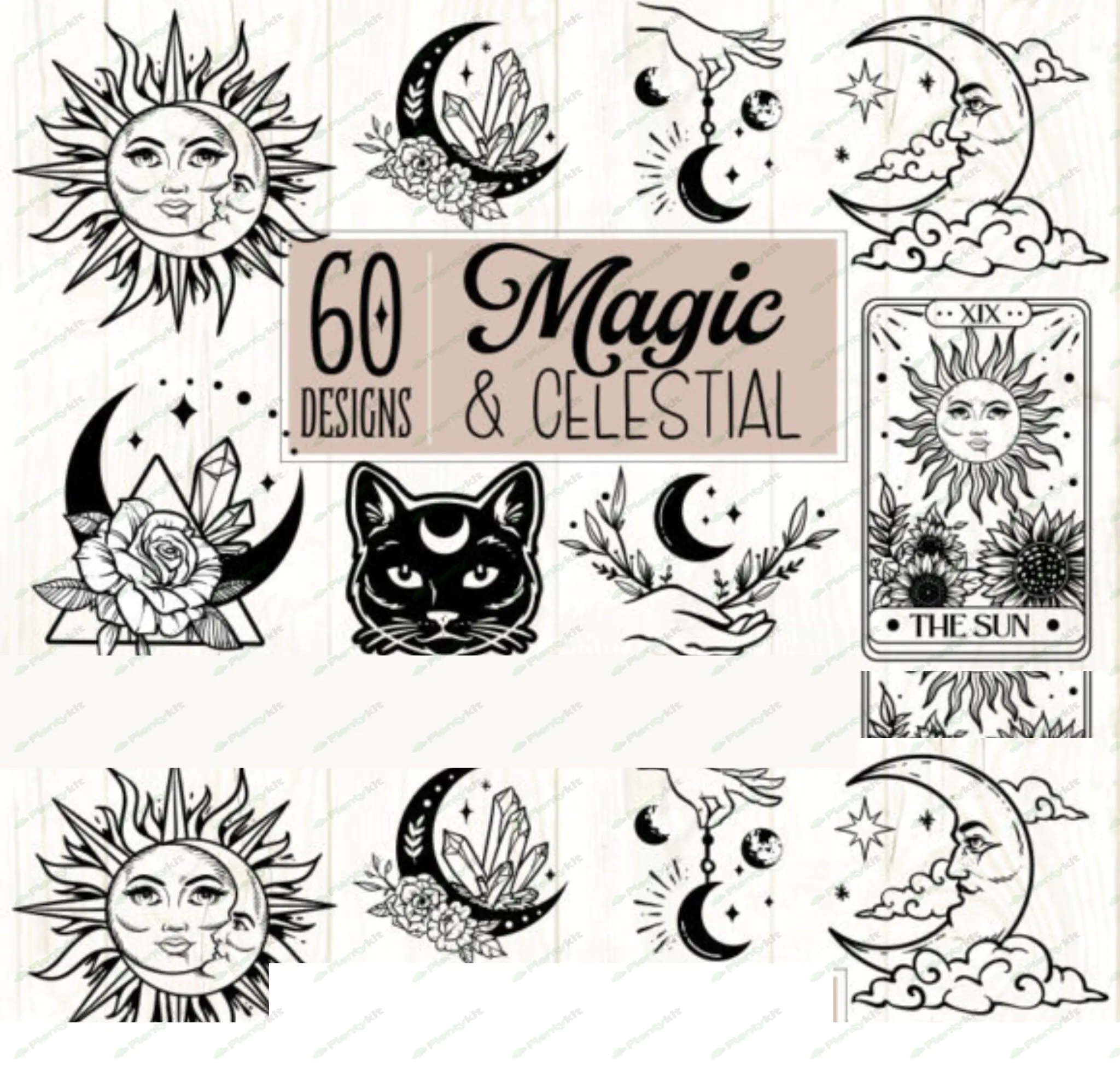 Mystical Svg Bundle, Mystic Moon svg, Celestial svg bundle, Witchy svg, Magic Svg, Mystic Cat svg