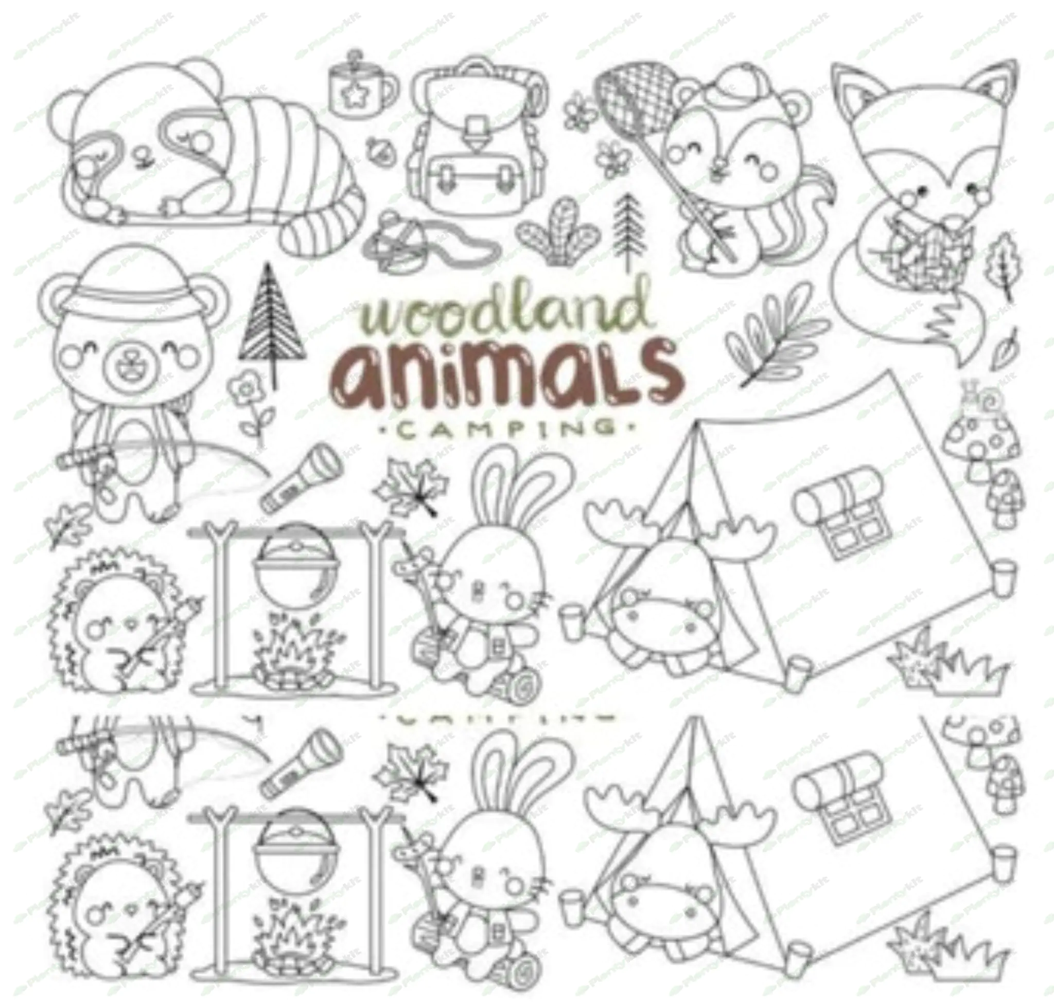 Fall Animals Clipart - Cute Woodland Animals - Autumn Animals - Little Animals - Kids Birthday