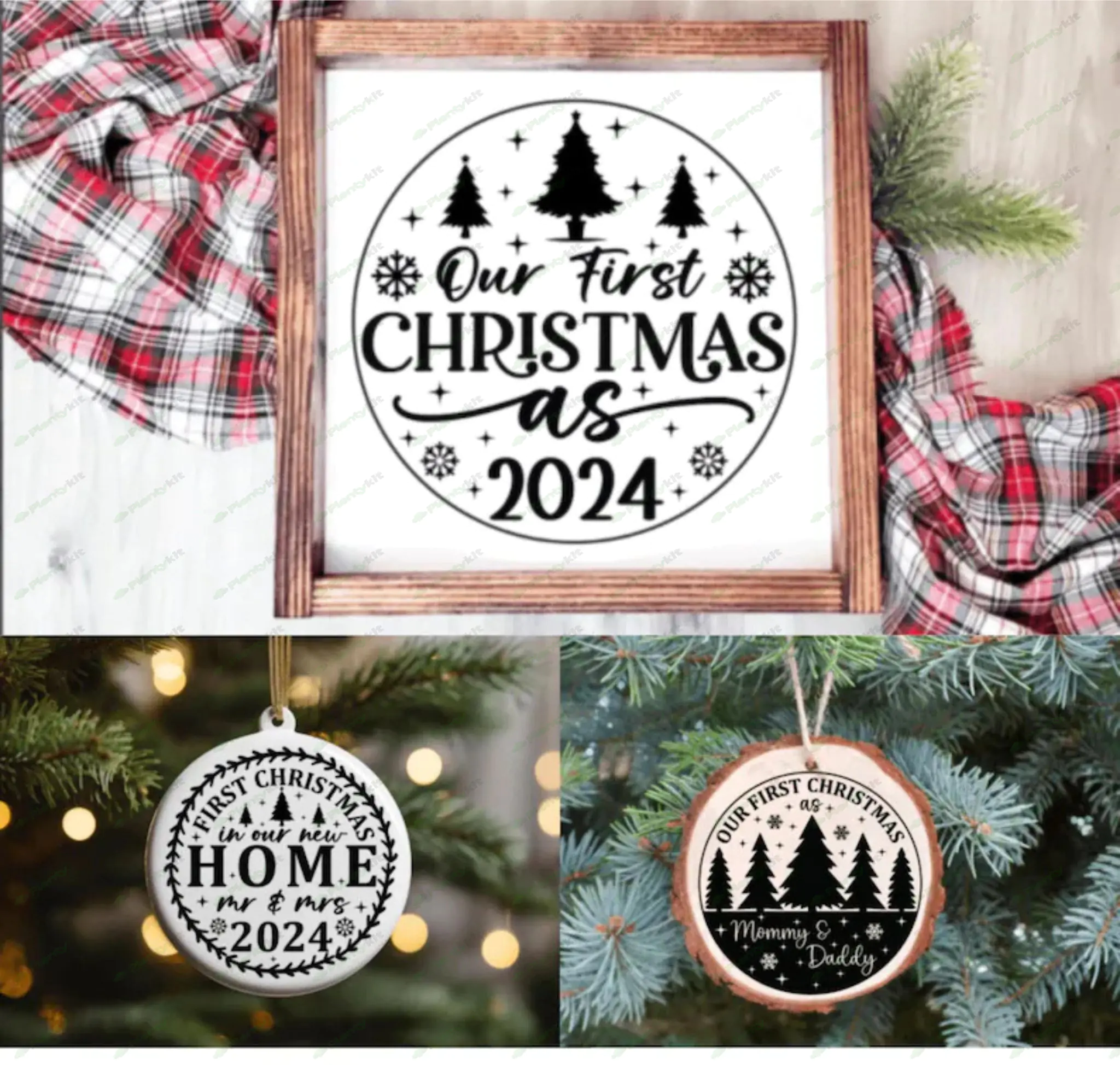 Our first christmas 2024 svg bundle, first christmas ornament svg, our first christmas as mr andMRS