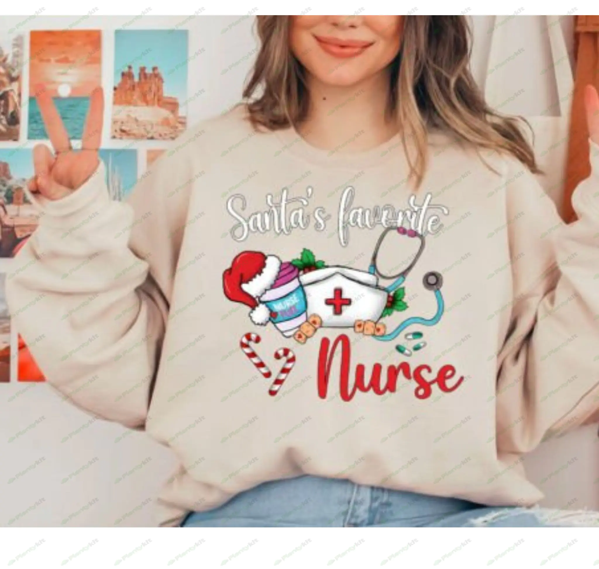 50+ Designs Nurse Christmas Bundle Png, Merry Christmas, Retro ICU Nurse Christmas Gingerbread, Rein