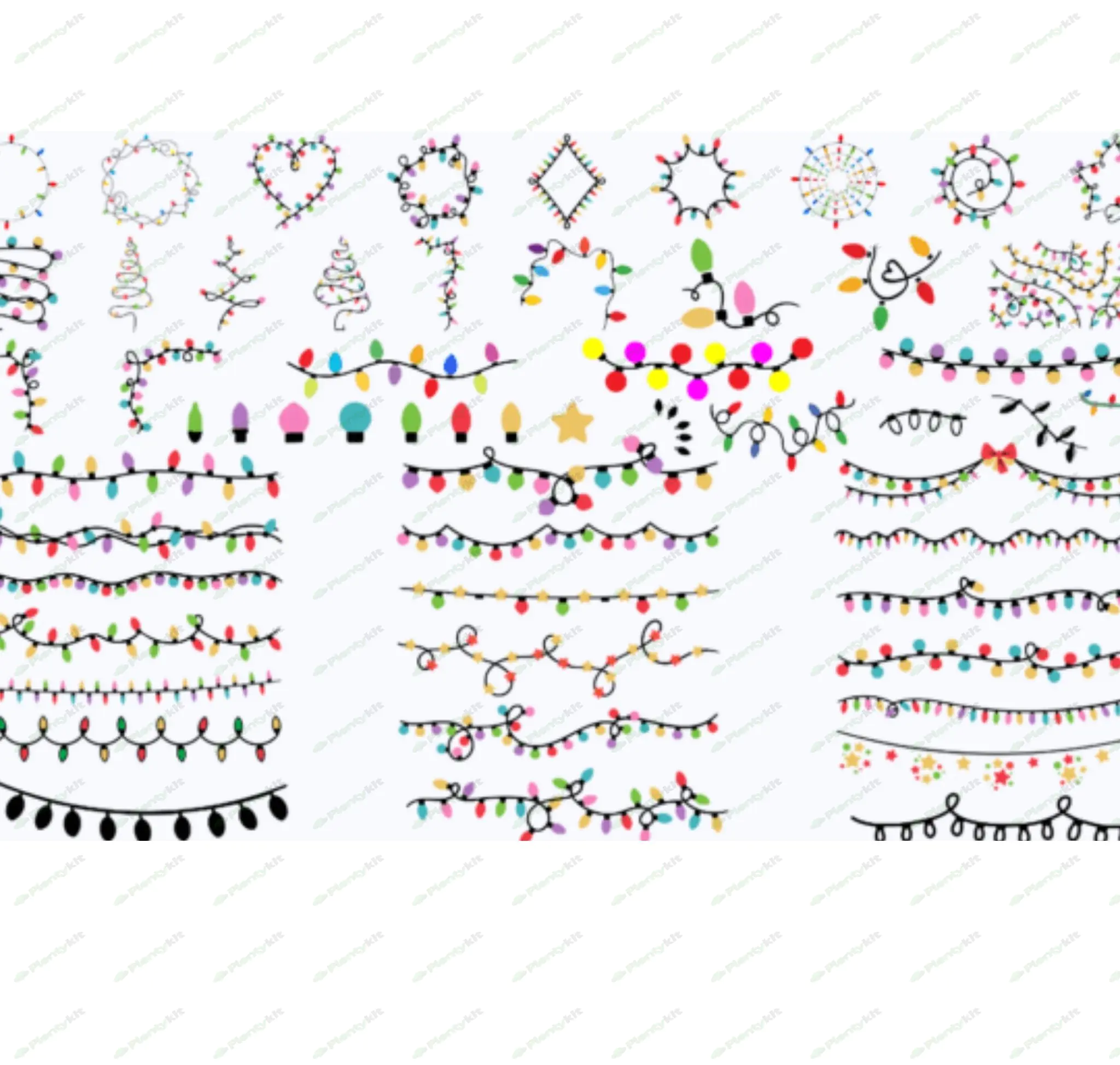 Christmas Lights SVG,String,Seamless,Party,Xmas,DXF,Cut File,Holiday,Clipart,Decor,PNG,Cut File,Cric