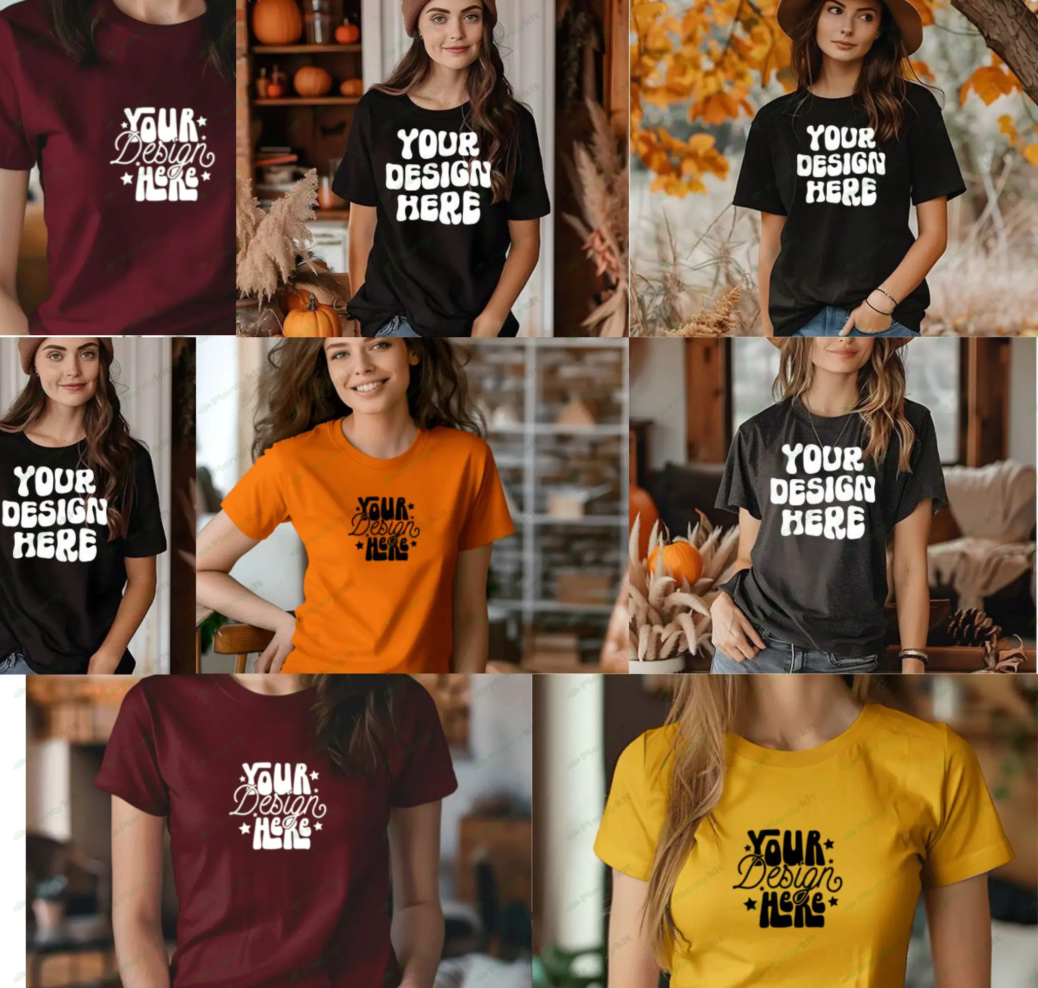 Bella Canvas 3001 Tshirt Fall Mockup Bundle Fall Mockup Halloween Mockup Shirt Bella Canvas Shirt So