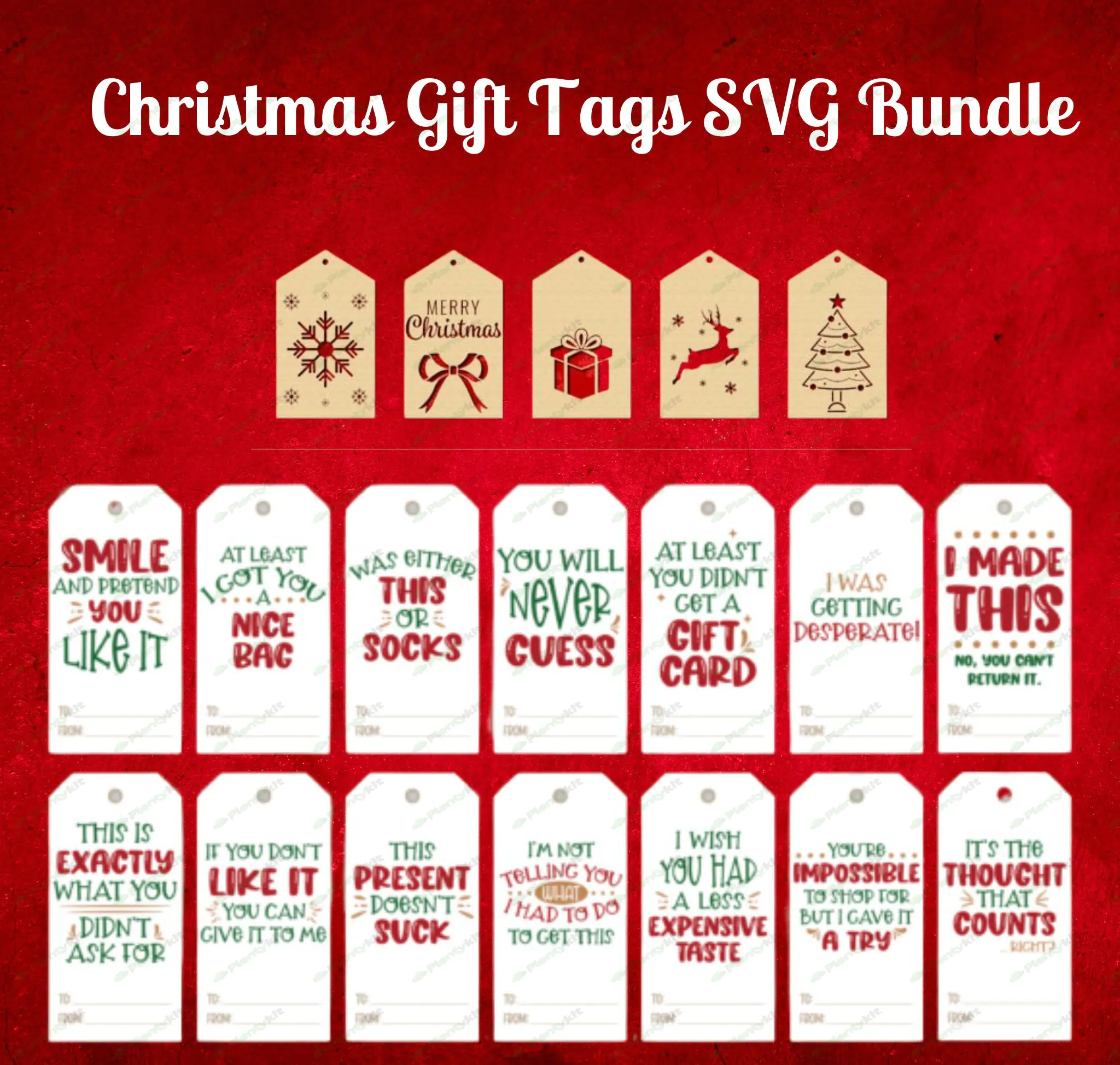 Christmas Gift Tags SVG Bundle | Holiday Tag Designs for Cricut & Silhouette | Printable Gift Tags