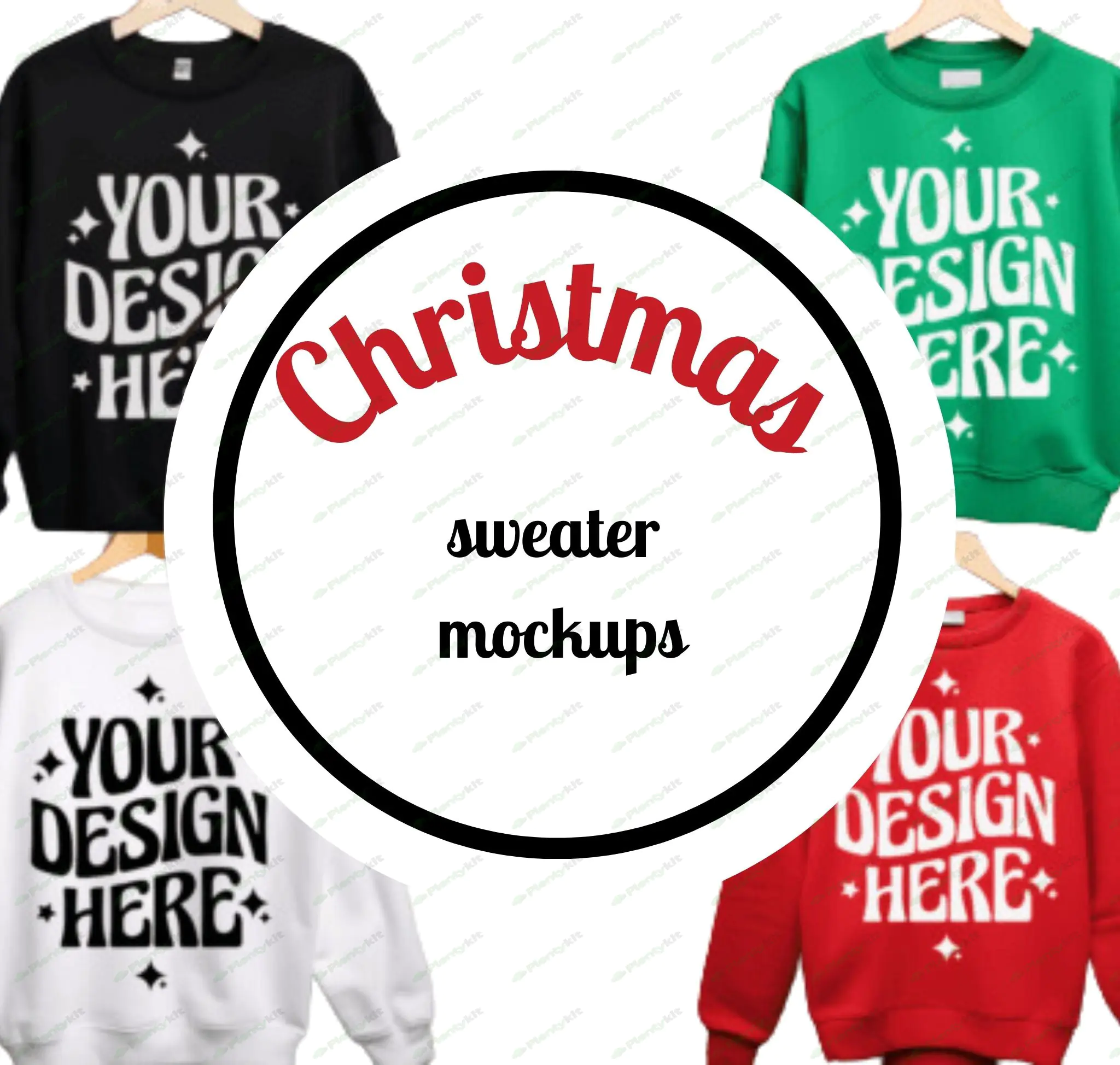 Christmas Gildan Sweatshirt Mockup Bundle | Holiday Crewneck Mockup | Festive Apparel Display for Et