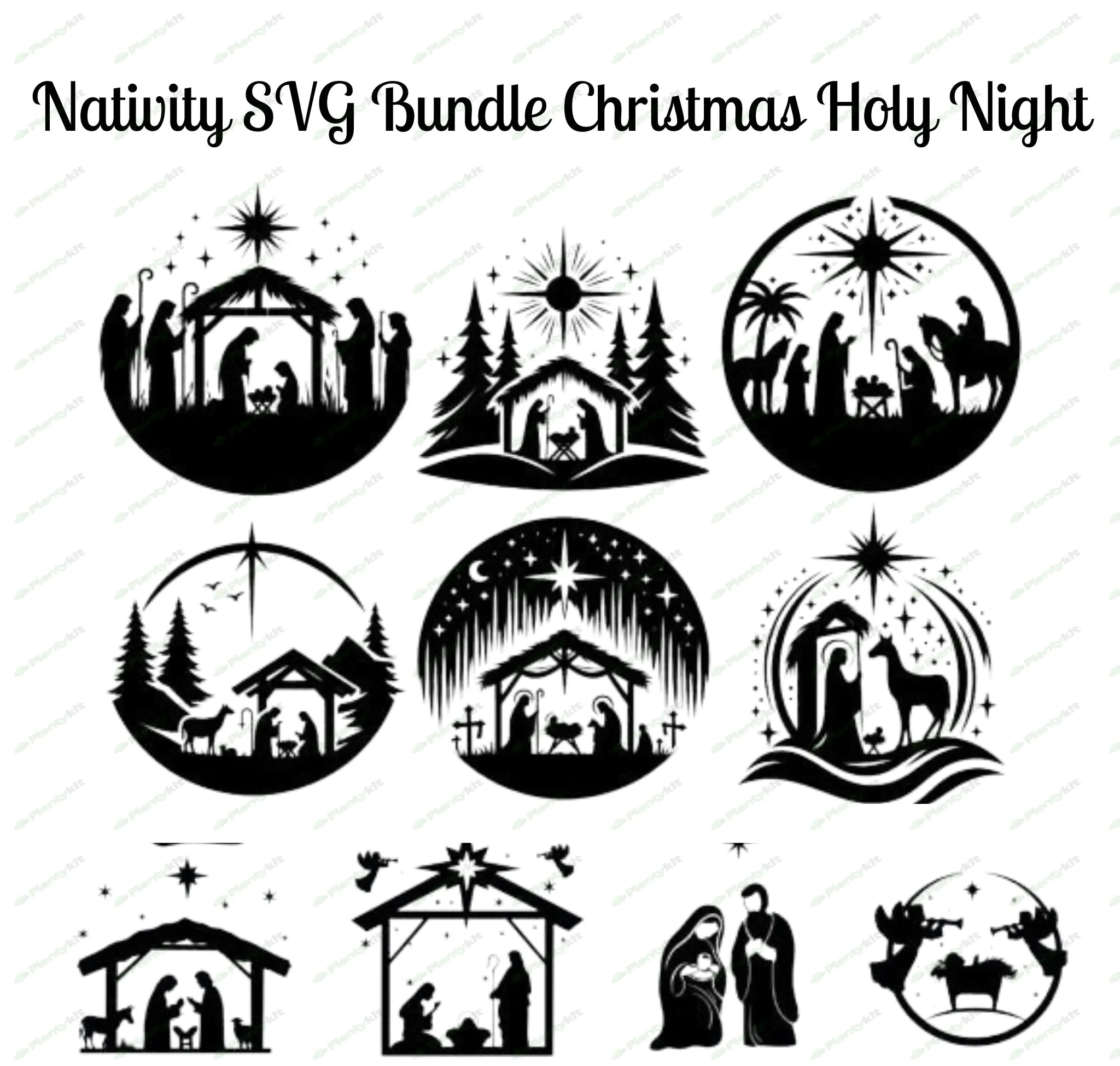 Nativity SVG Bundle | Christmas Holy Night Cut Files | Religious Nativity Scene | Christian SVGs.