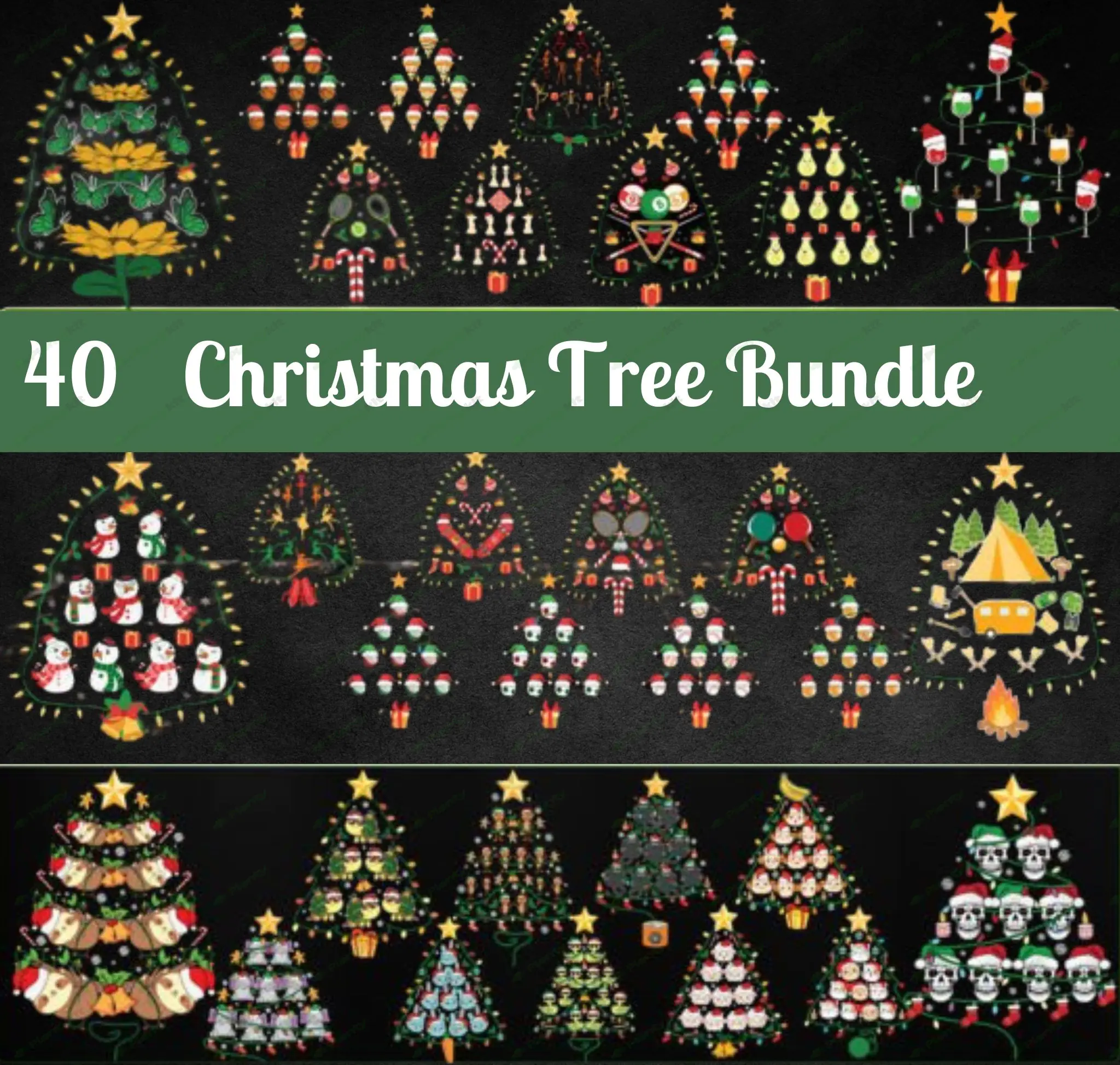 Pre-Lit Artificial Christmas Tree with Ornaments & Decorations | Holiday Tree Set | Easy Setup Chri