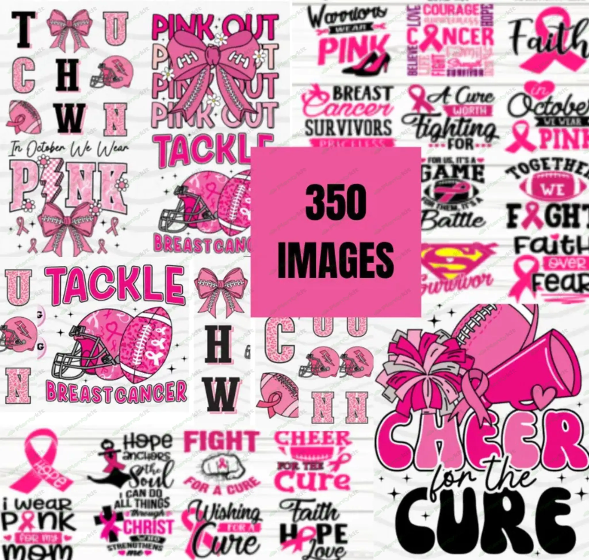 Pink Out Tackle Breast Cancer Png, Football Coquette Bow PNG, Cancer Awareness Png, Pink.