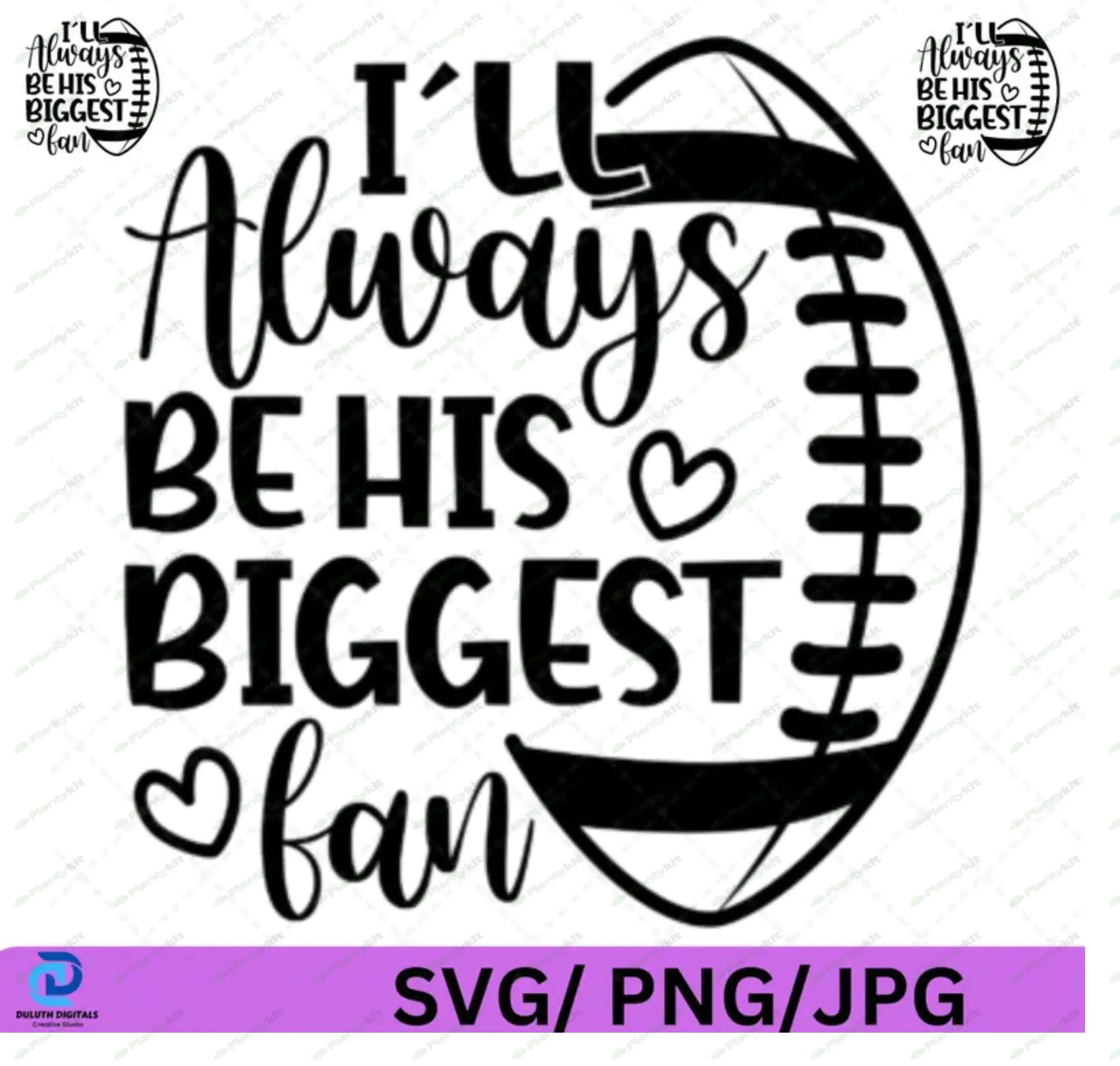 Cheer MOM svg I'll always be his biggest fan Football cut file Ball Vector Shirt .DESIGN