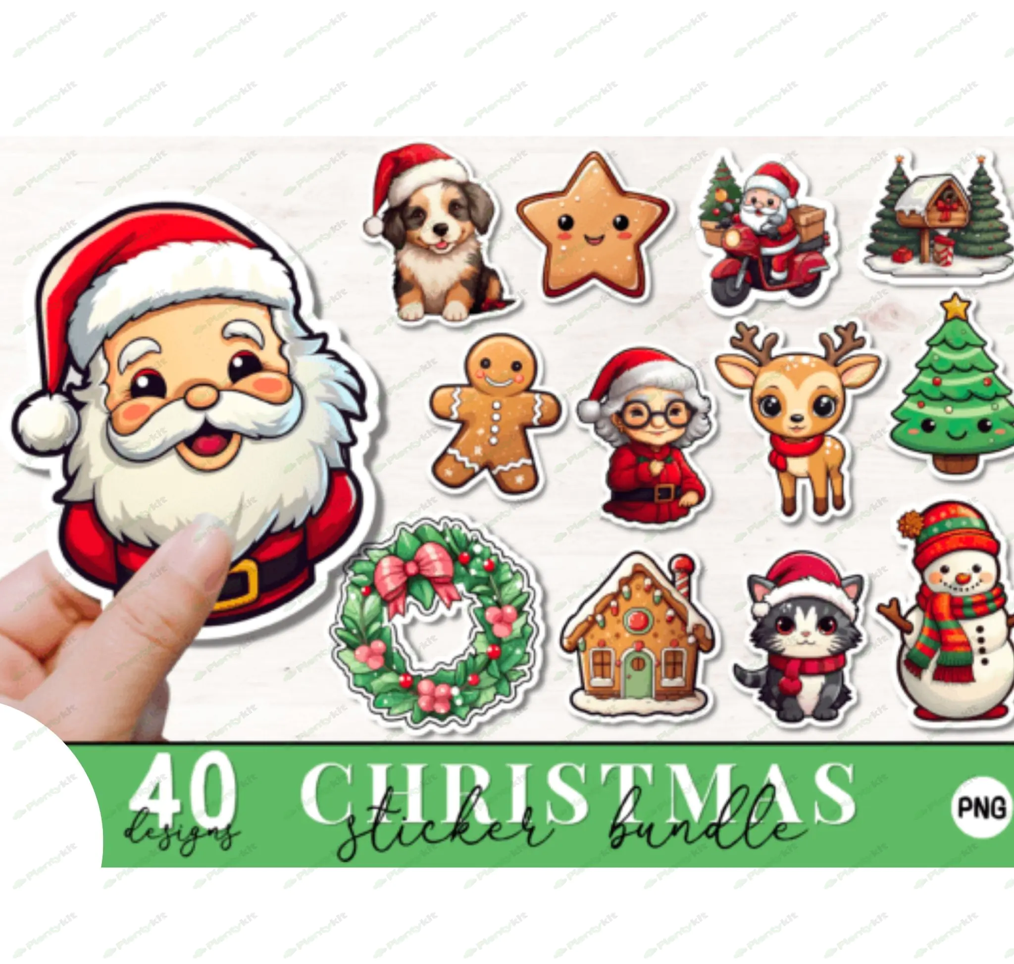 Christmas Stickers Svg Png Bundle, Retro Digital Christmas Printable Stickers Svg, Merry CHRISTMAS