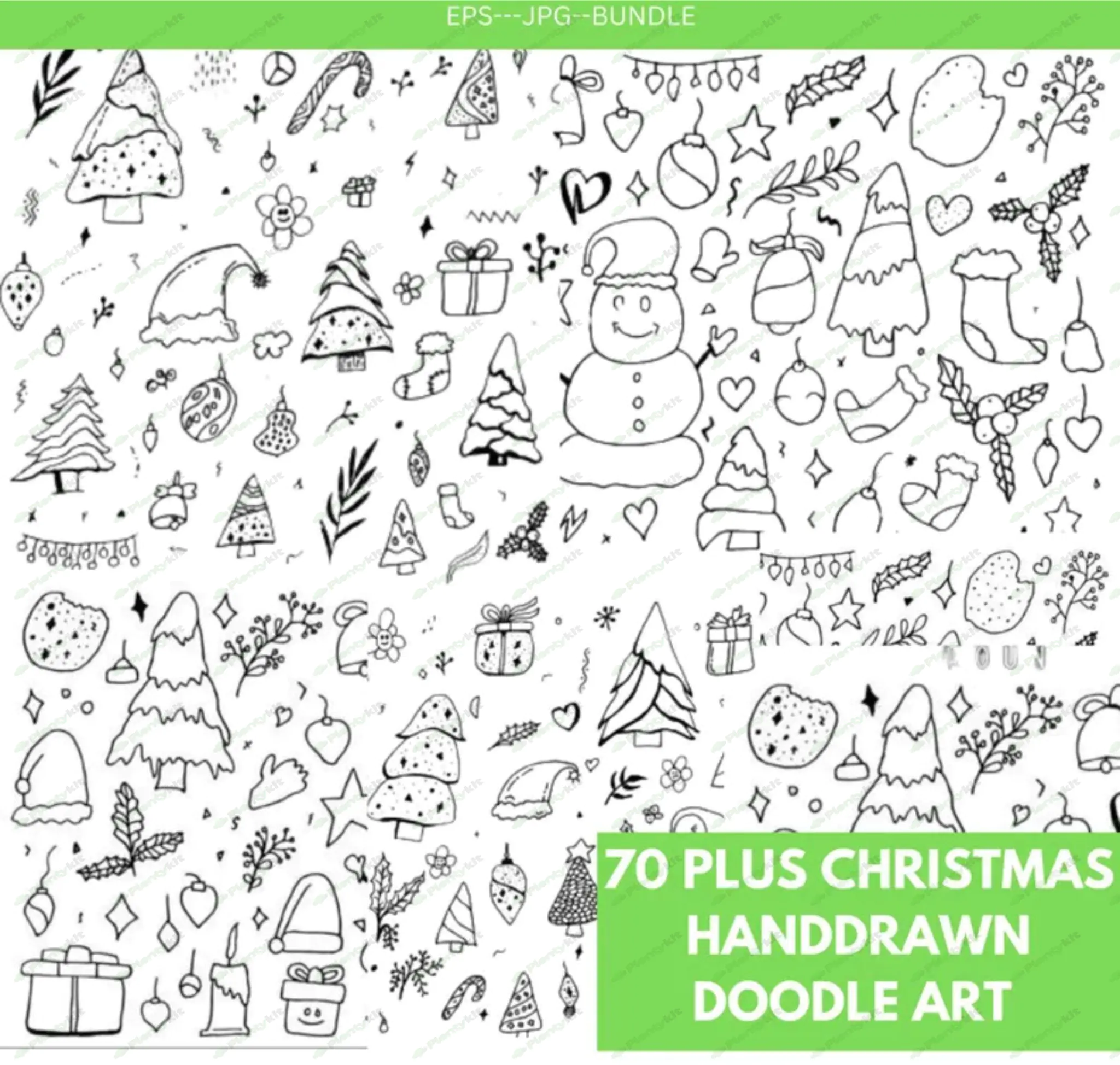 MC'Christmas Svg Bundle, Christmas Elements Svg Bundle, Christmas Doodles Svg, Christmas Trees Svg.