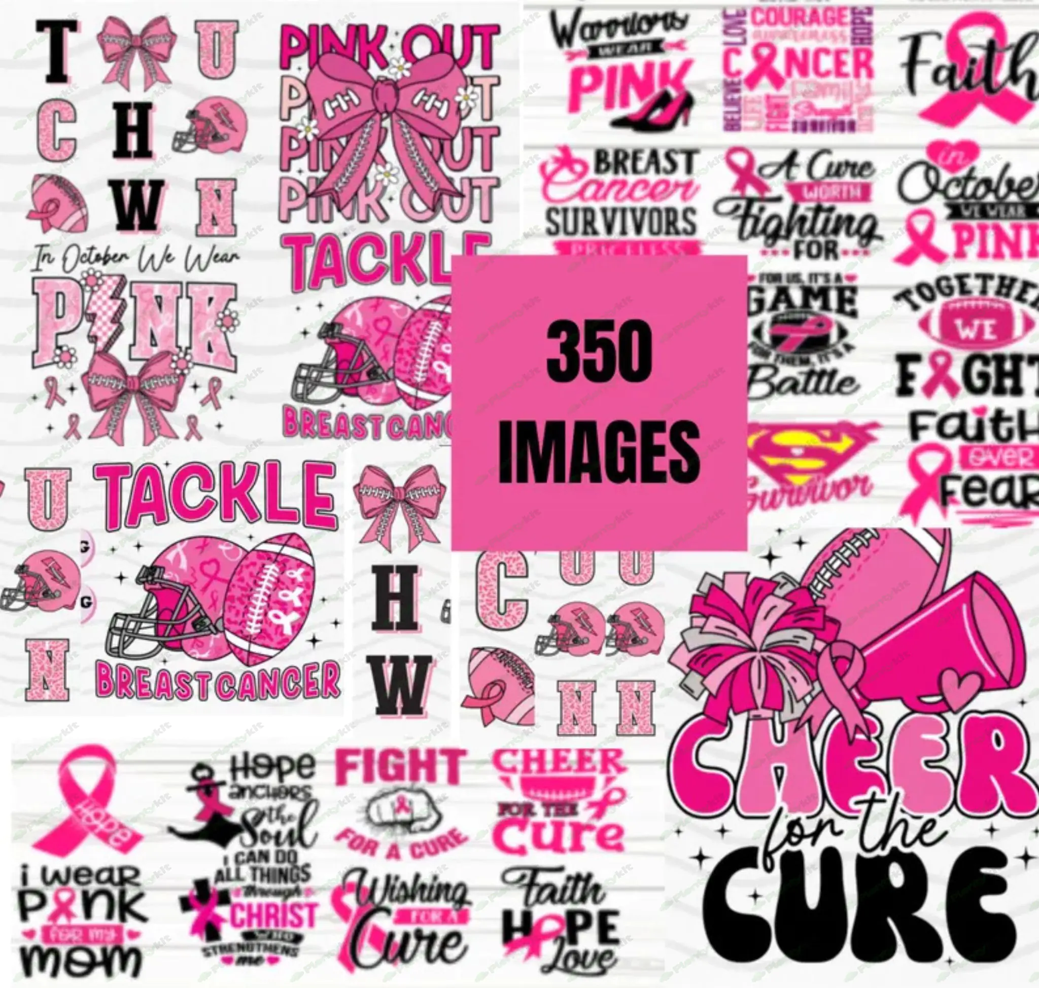 Pink Out Tackle Breast Cancer Png, Football Coquette Bow PNG, Cancer Awareness Png, Pink Out Png, Fi