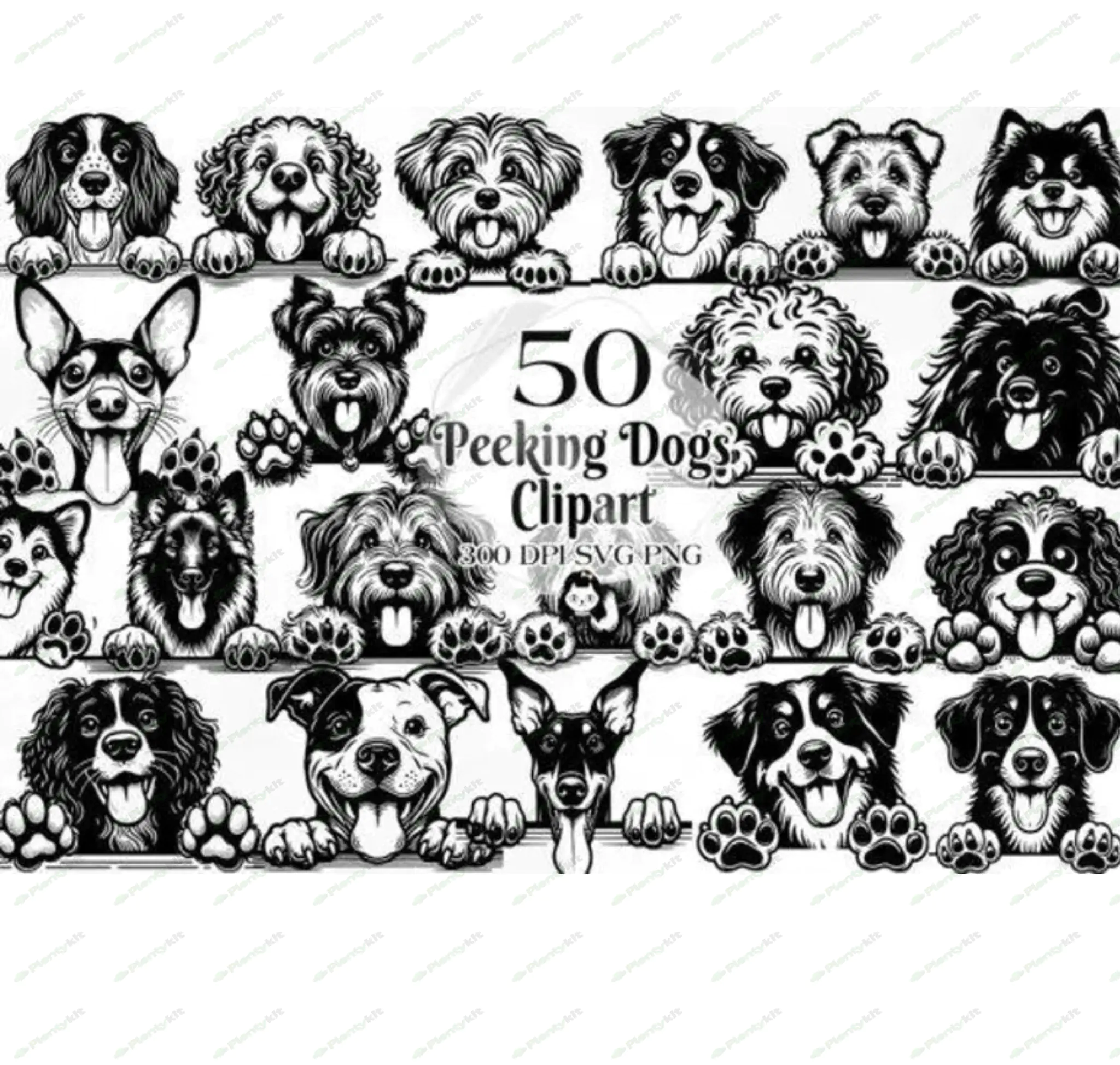 190+ Dogs Bundle Cliparts Sublimation Watercolor Commercial Use Cutting Files PNG