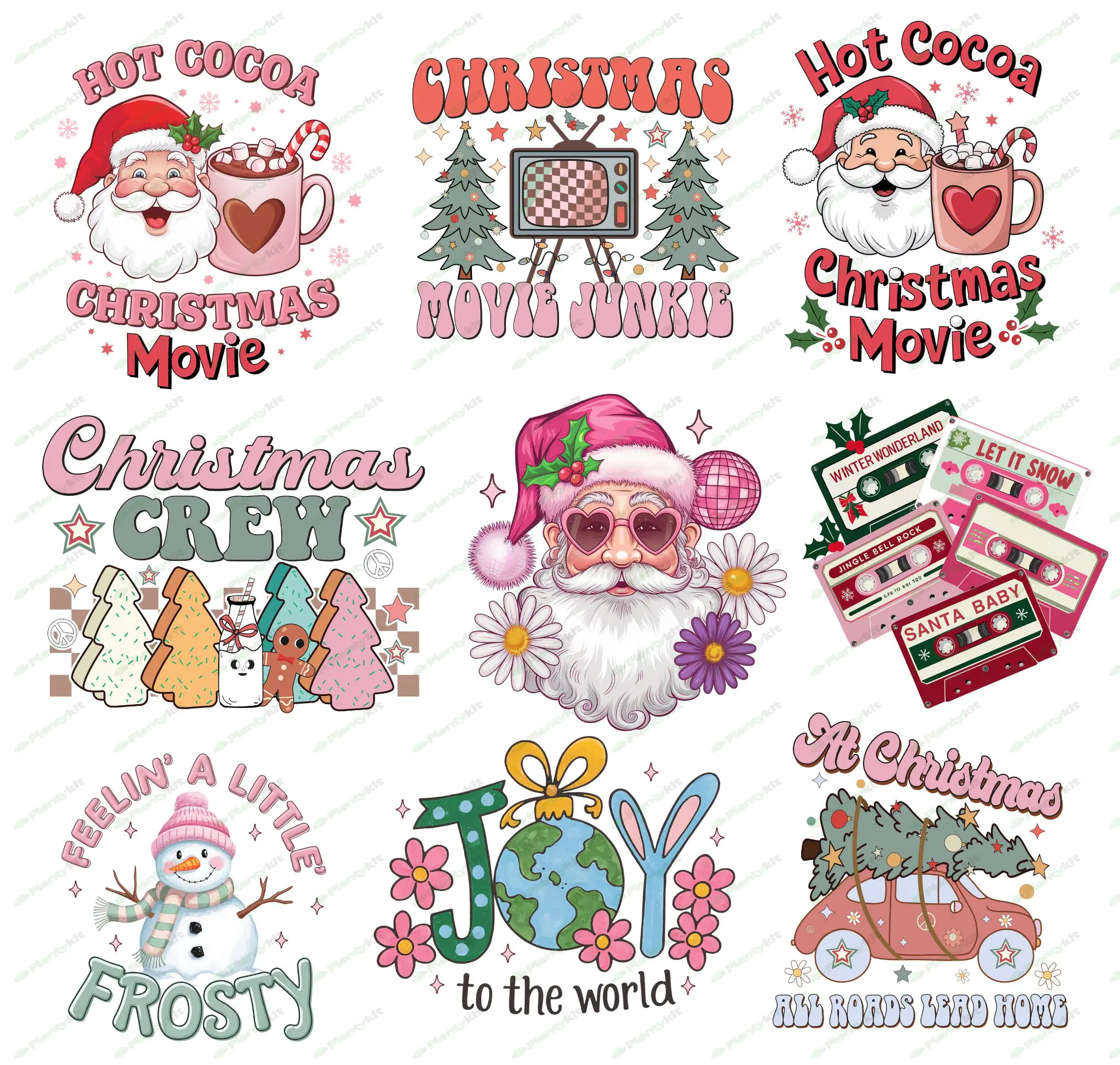 Pink Christmas PNG Bundle, pink Christmas png, Christmas Png, christmas shirt design, PNG Bund