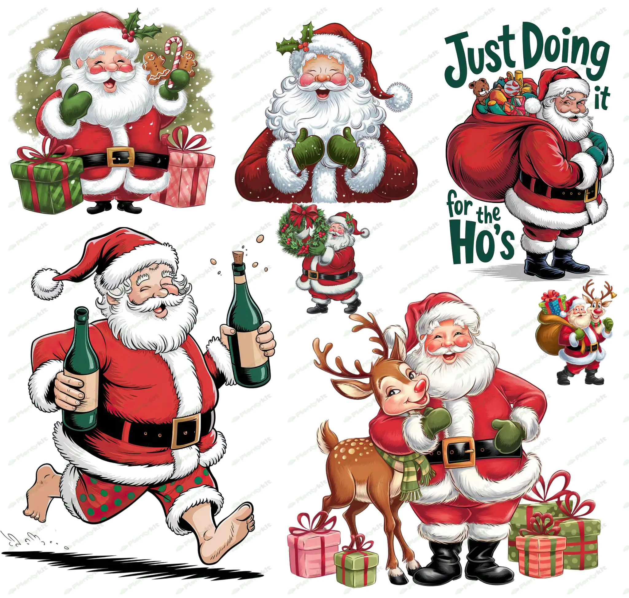 Cute Santa Clipart PNG for sublimation & crafts, Santa Claus christmas PNG, Card Making, print on de