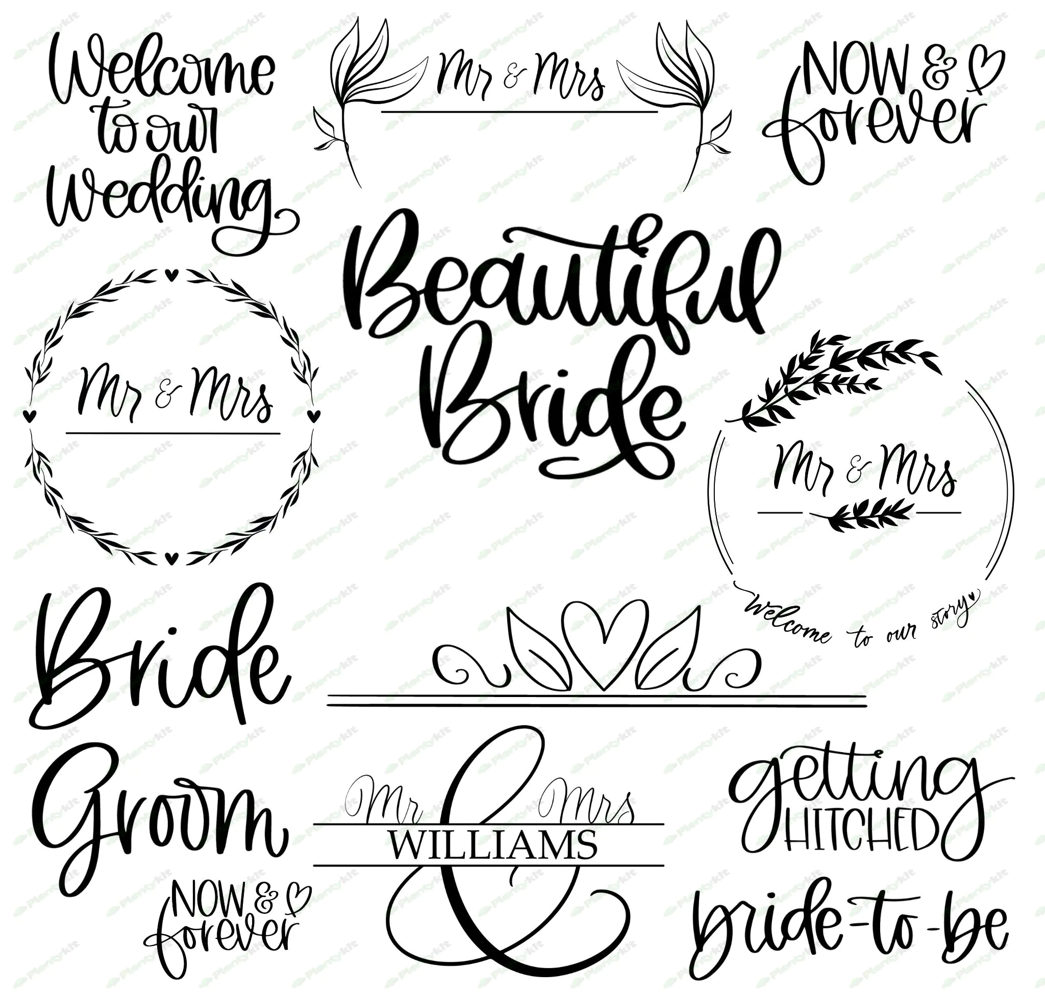 Mr. and Mrs. Monogram svg bundle, family monogram svg, wedding split monogram svg, last name sign sv