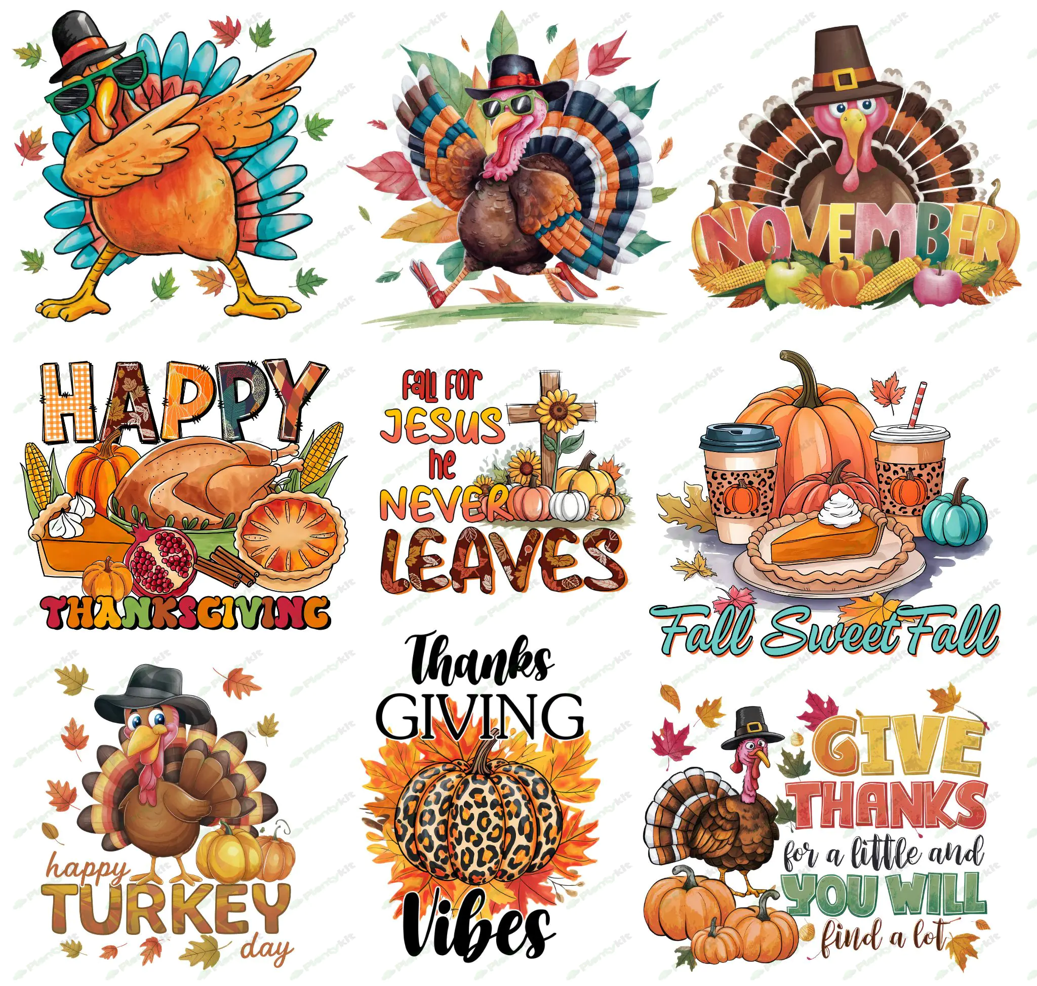 Happy Thanksgiving Png,Sublimation Design Download, Thanksgiving Turkey Png, Hello Fall Png, Thanksg