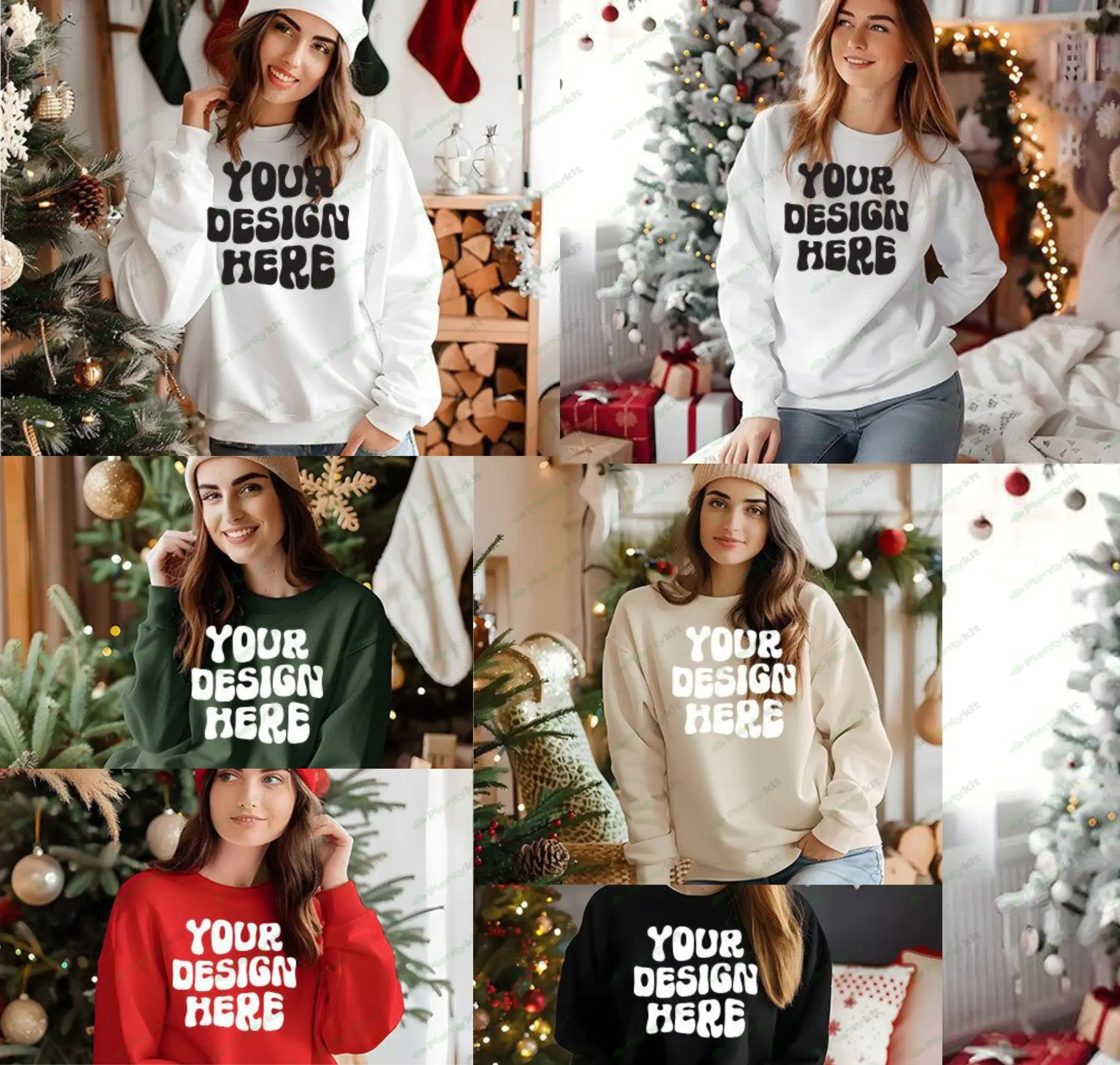 Boho Gildan 18000 Mockup Bundle, Sweatshirt Crewneck Mockup Bundle , Apparel Mockup Bundle