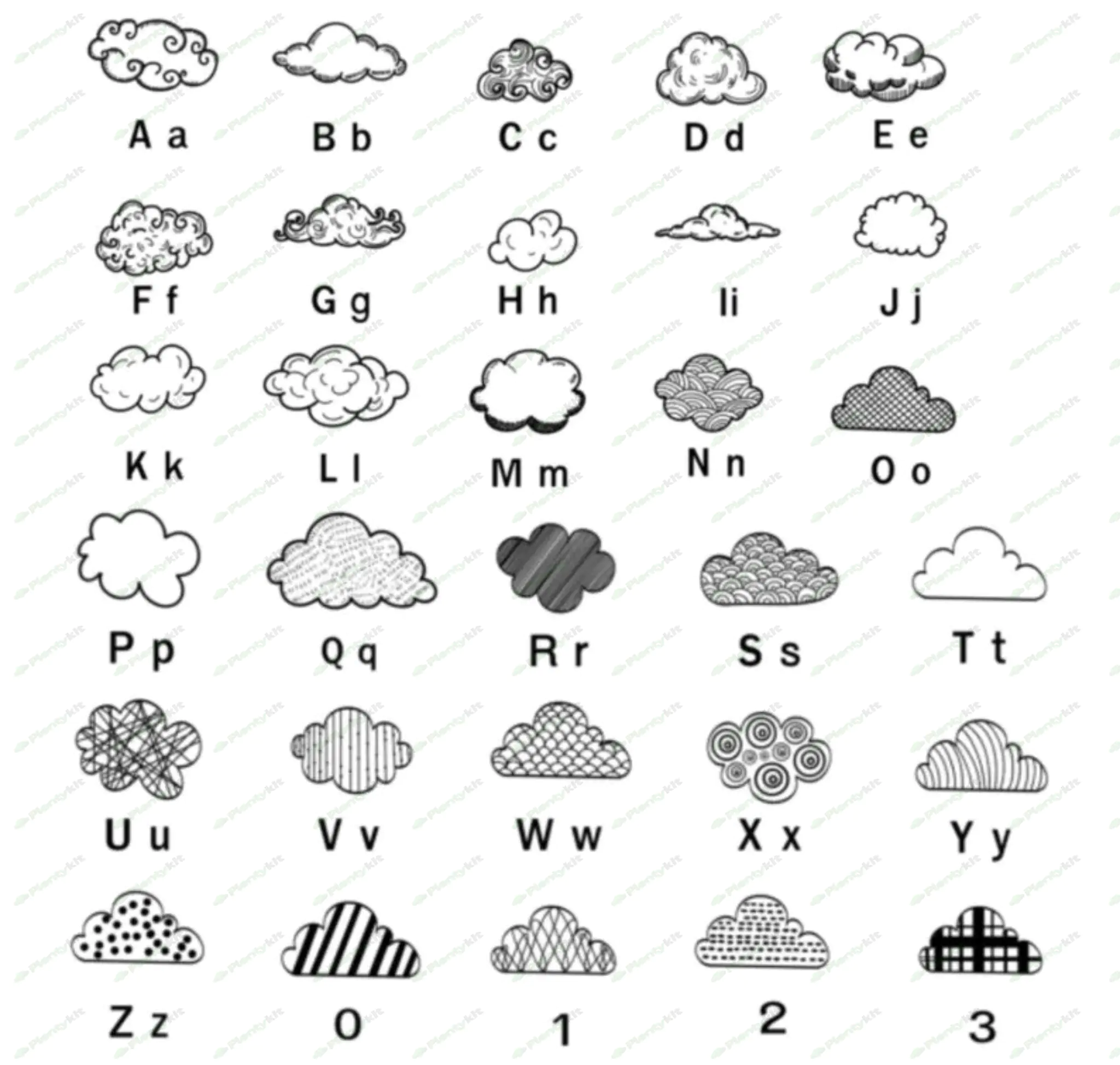 Clouds SVG, Set of Clouds, Clouds Clipart, White Clouds, Fluffy Clouds PNG,