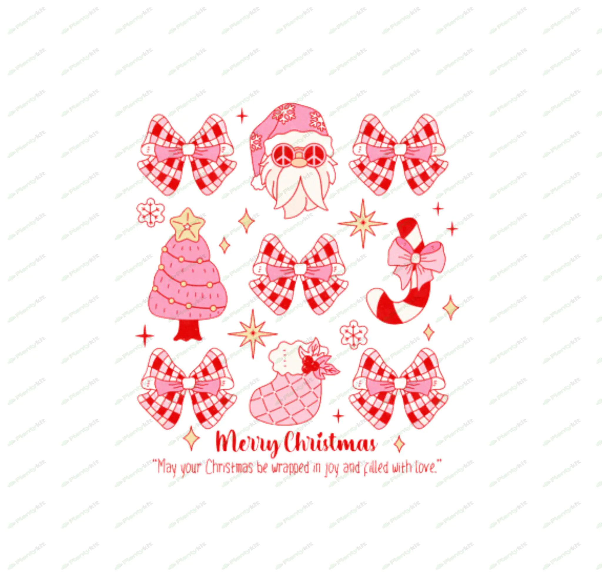 "Pink Christmas PNG Sublimation Bundle - Pastel Holiday Graphics for Festive Designs"