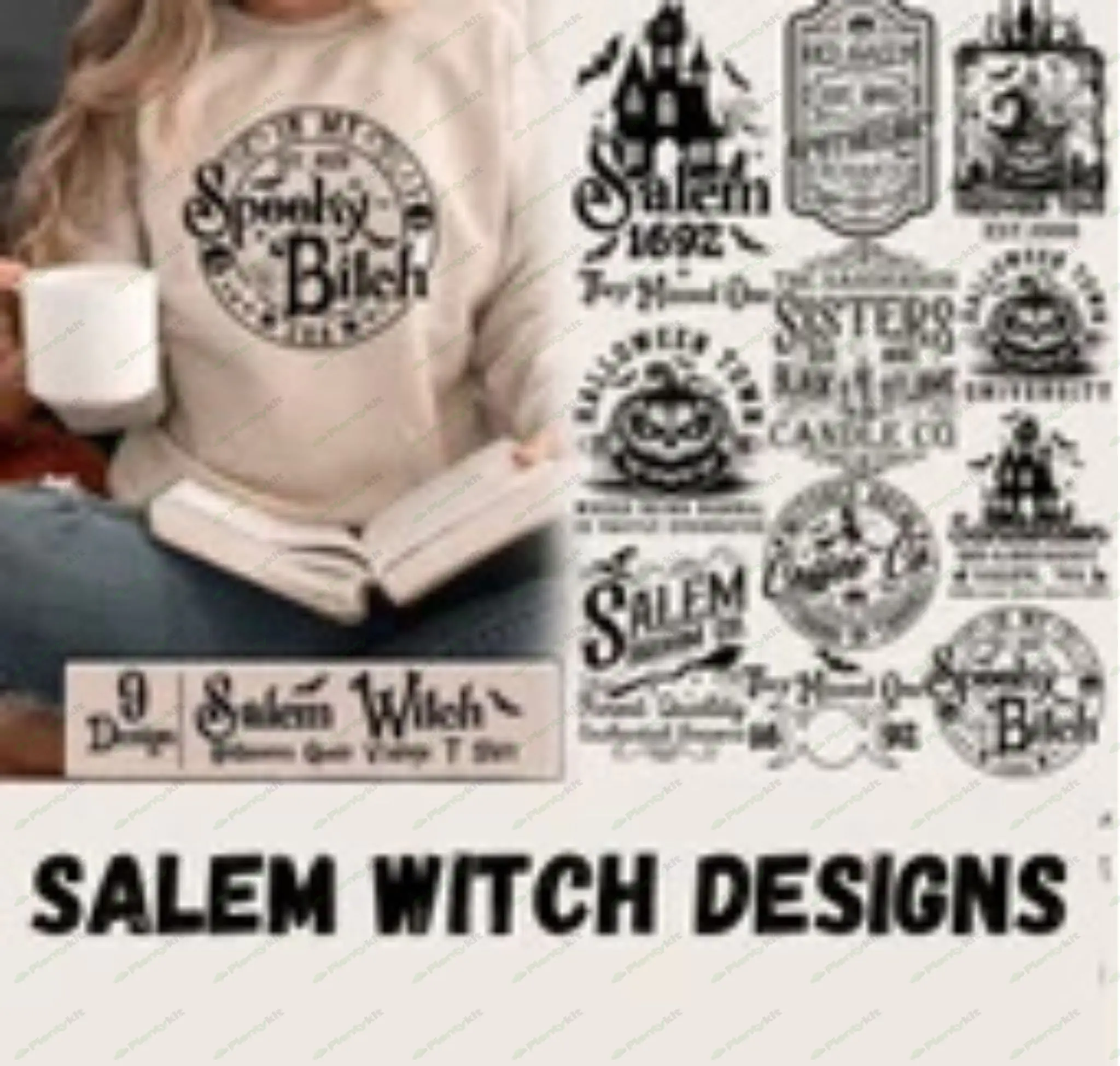 Salem Witch Halloween Design Bundle I PNG I SVG I JPG I Digital Download I Cricut I Silhouette