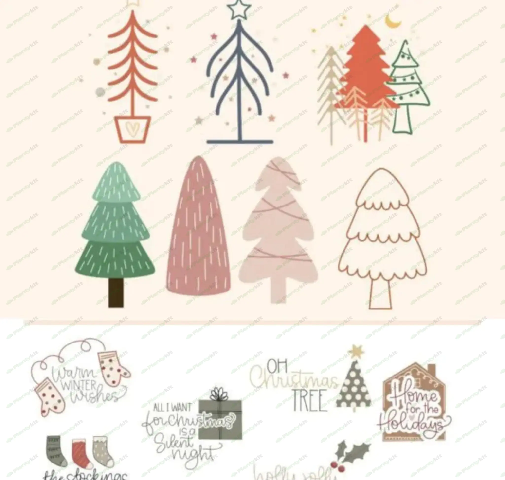 50 Boho Christmas Svg Png Bundle, Retro Christmas Svg, Merry Chriy Svg