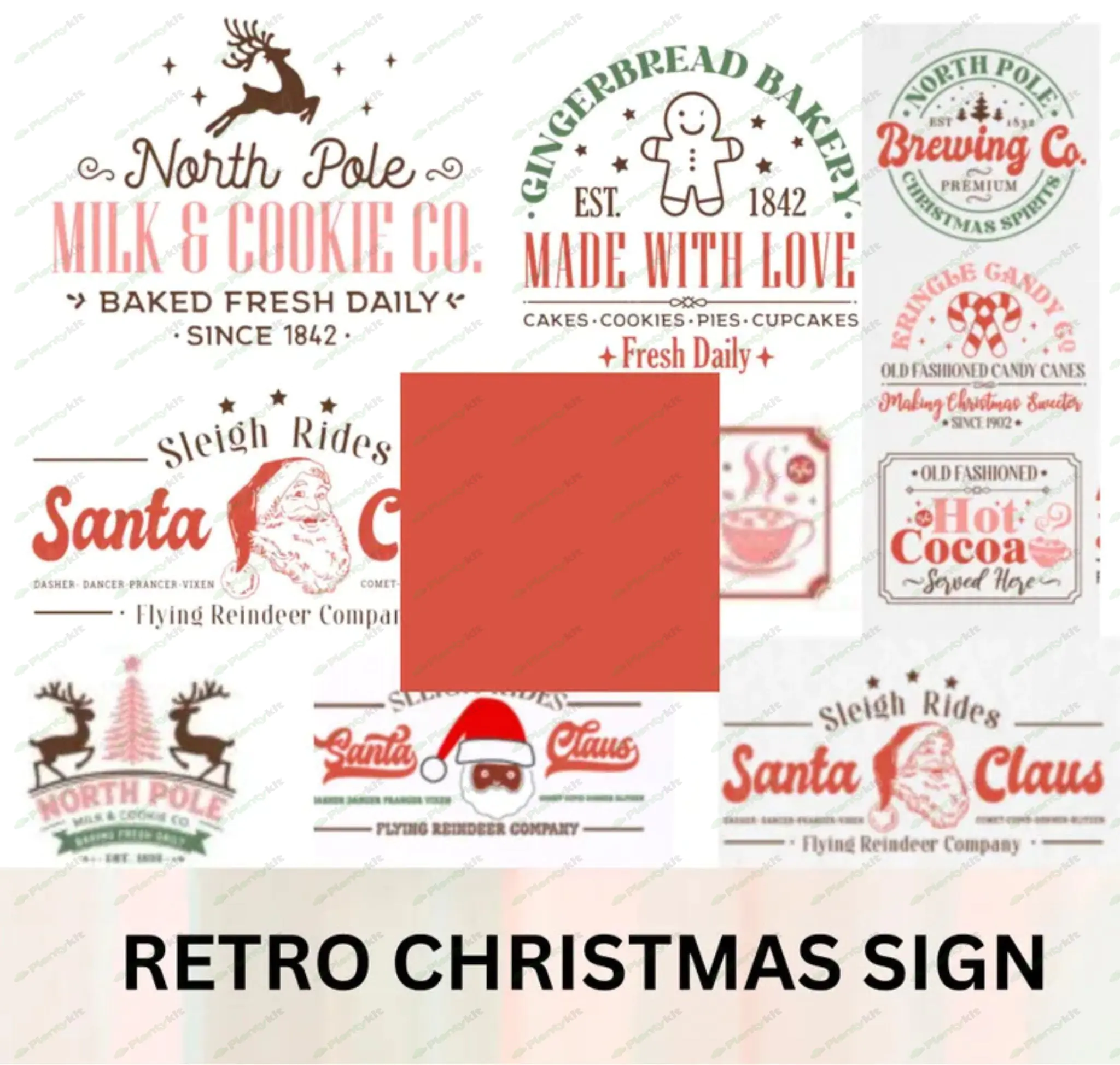 Retro Christmas Png Bundle, Trendy Christmas png, Merry Christmas Png, Popular Christmas