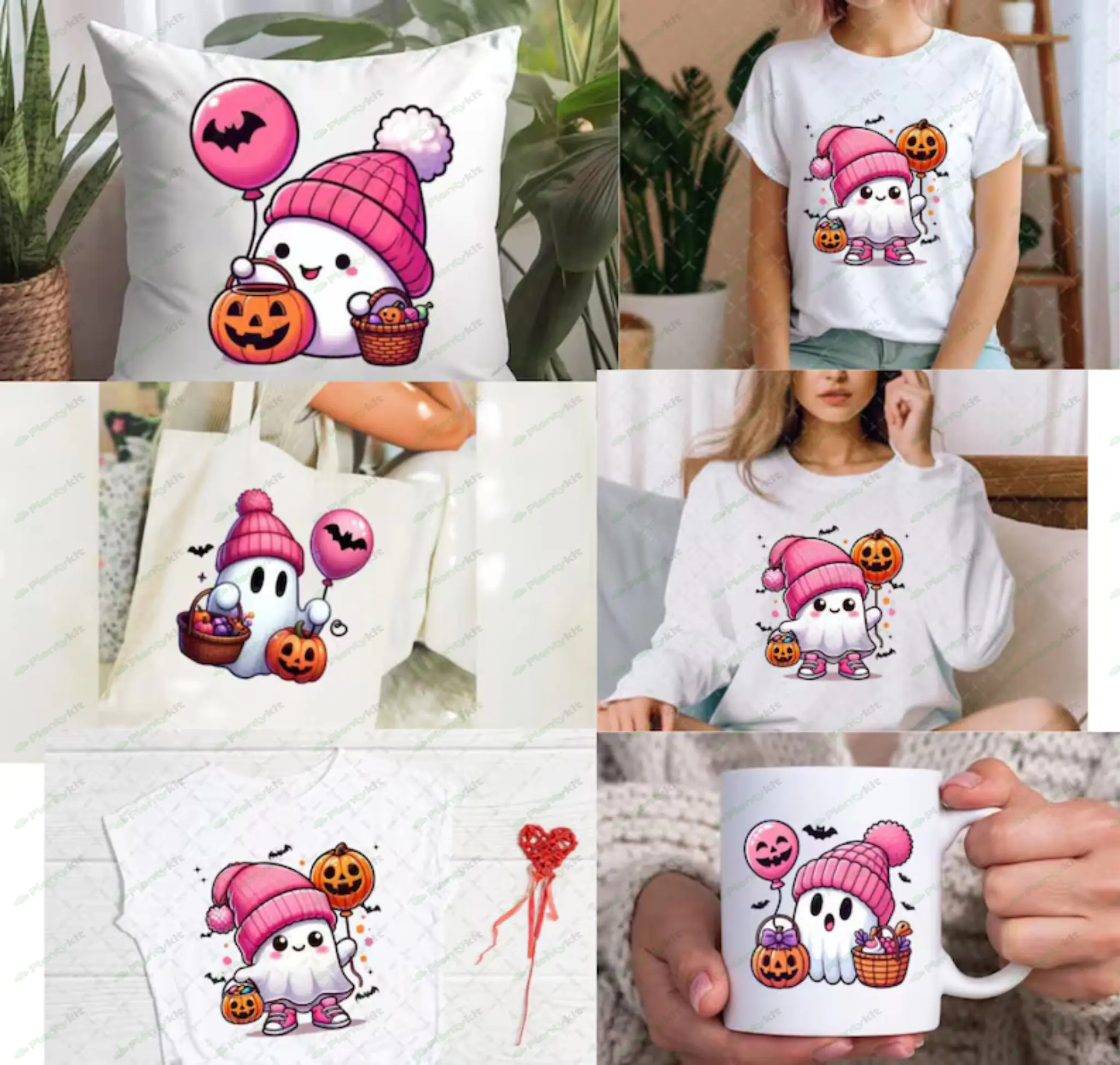 Halloween png, Cute Ghost png, Coffee png, Bougie png, Bougie Ghost, Pumpkin Sublimation Design