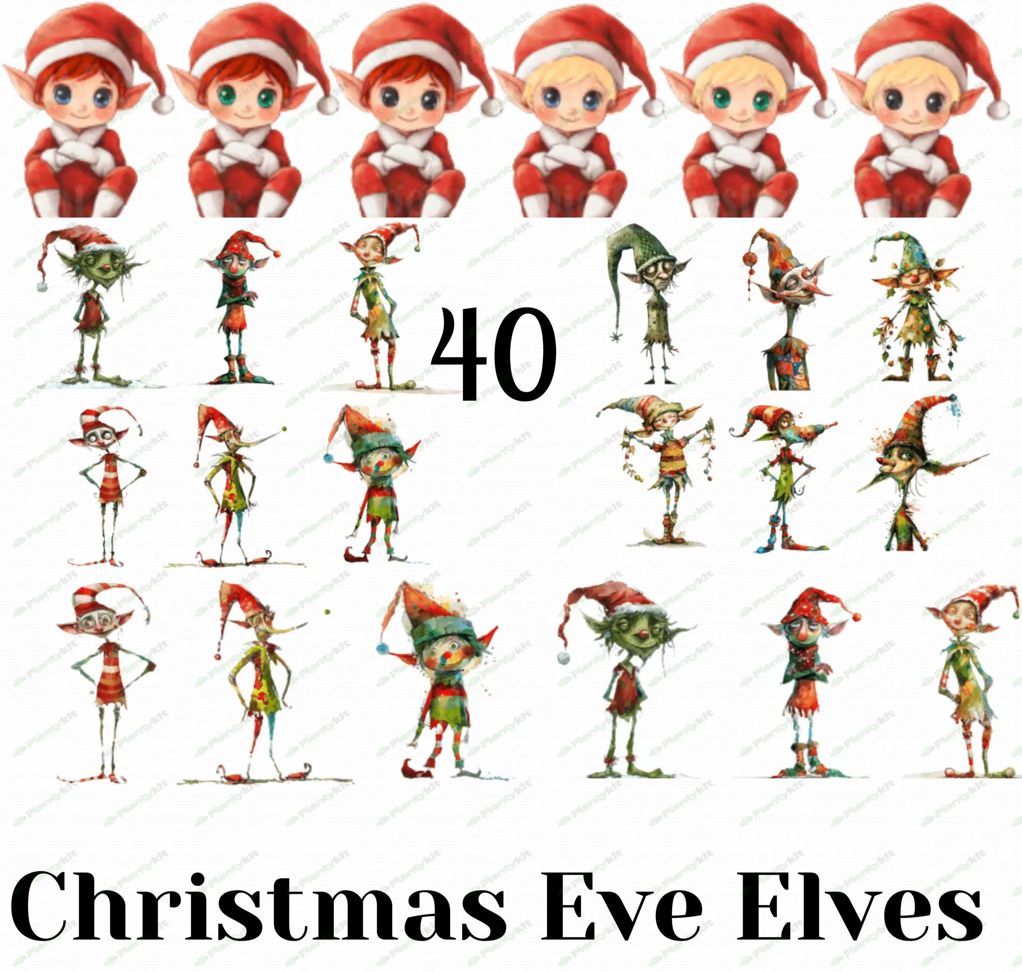 Adorable Christmas Elf Clipart | PNG & SVG Files for Holiday Designs