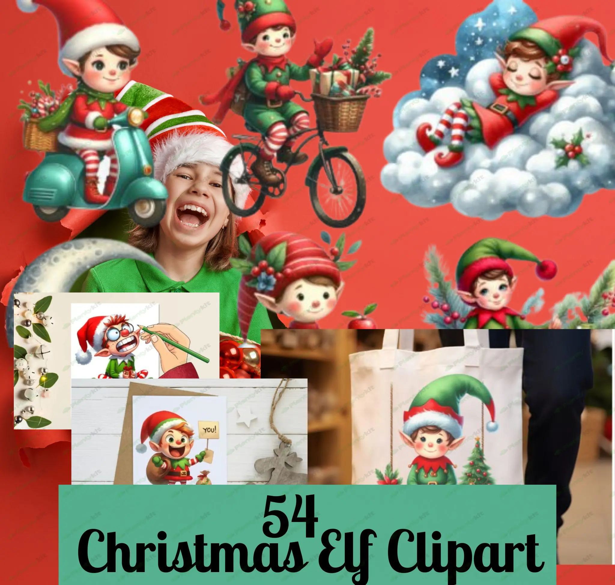 Christmas Elf Clipart Bundle | Festive Digital Art for DIY Projects