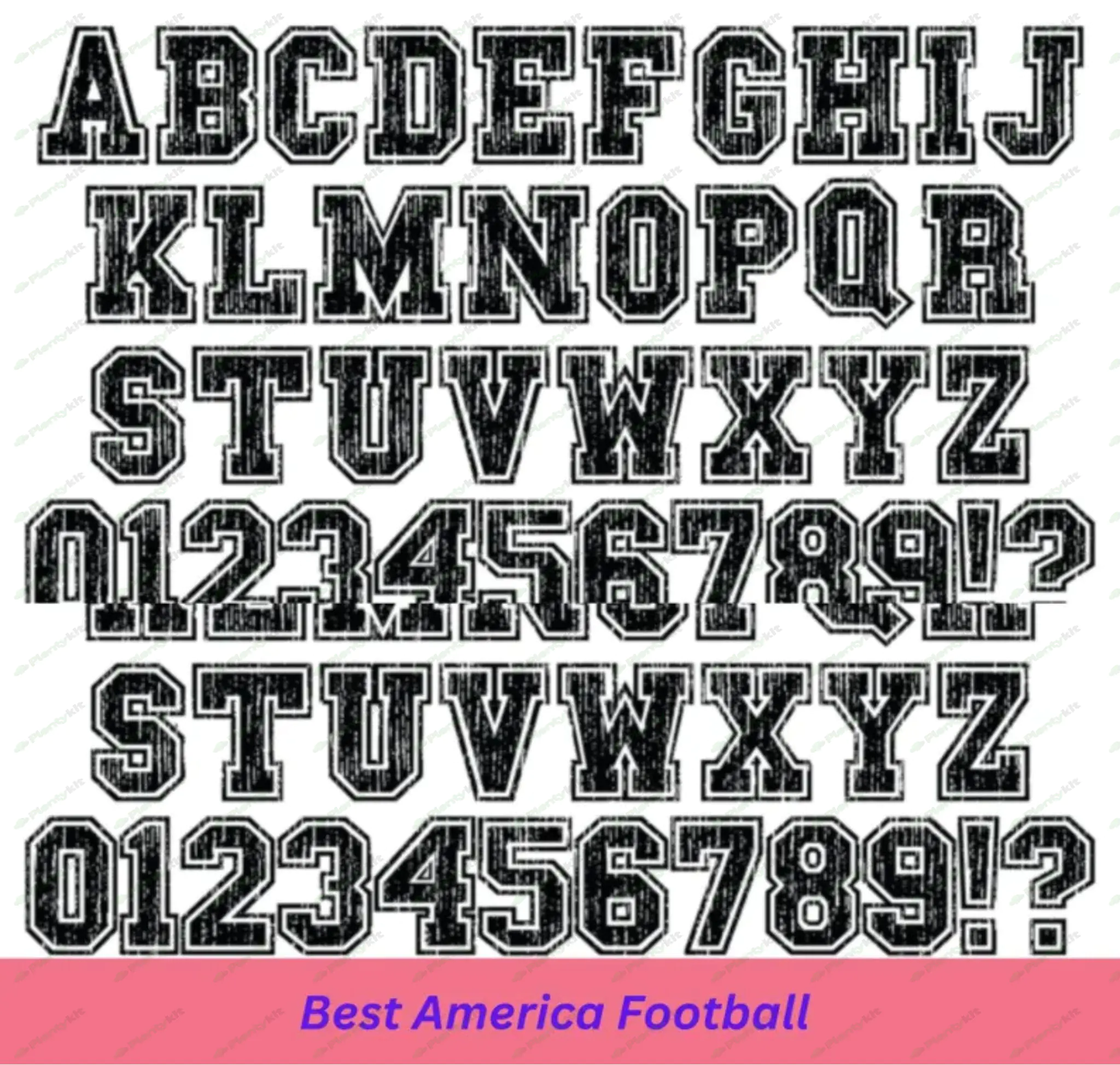 Varsity Distressed SVG Alphabet, Football SVGAlphabet, Distressed Varsity Letters.