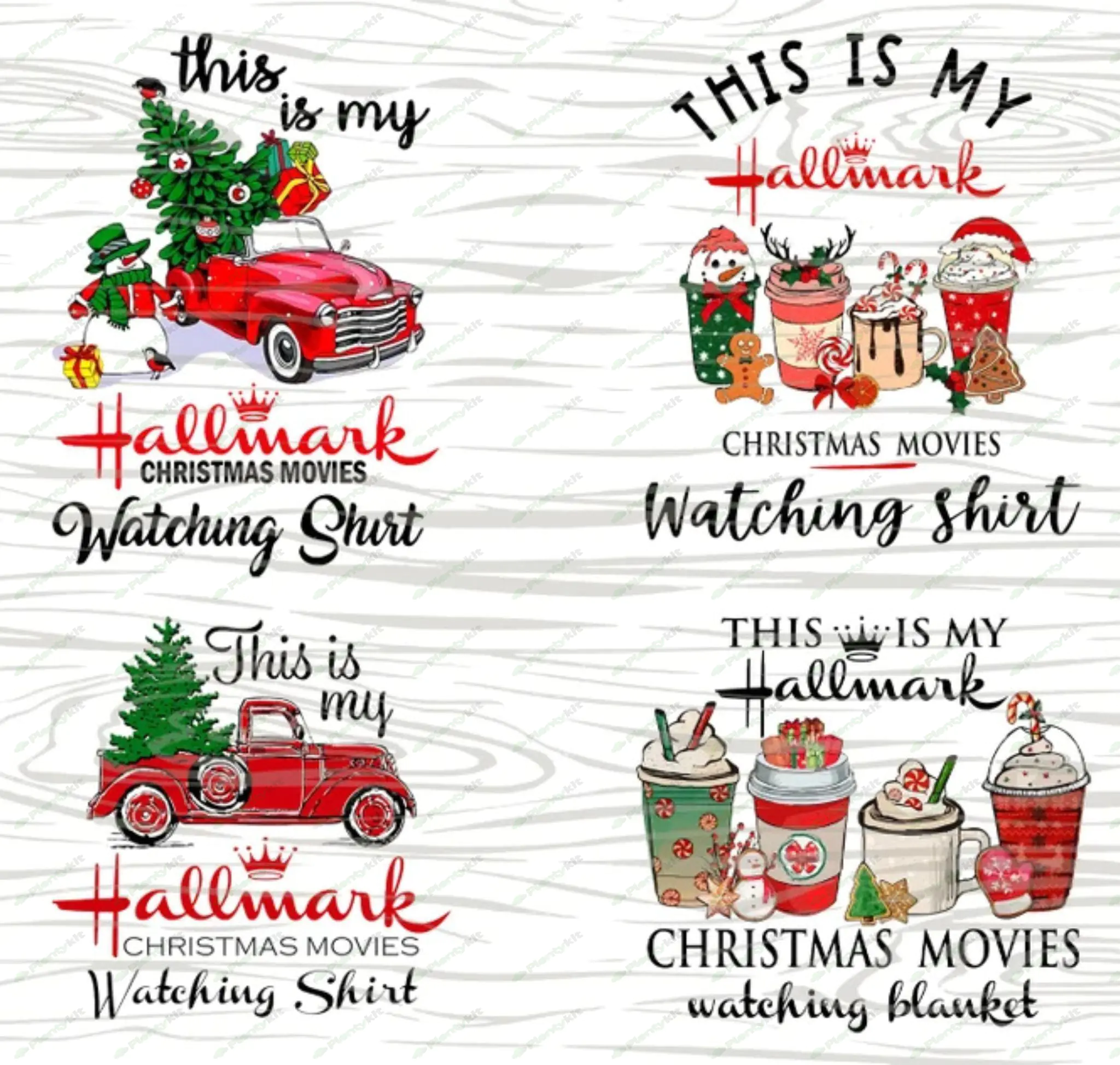 This Is My Christmas Movie Watching Shirt PNG Bundle, Hallmark Christmas Movies Png, Holiday Spirit