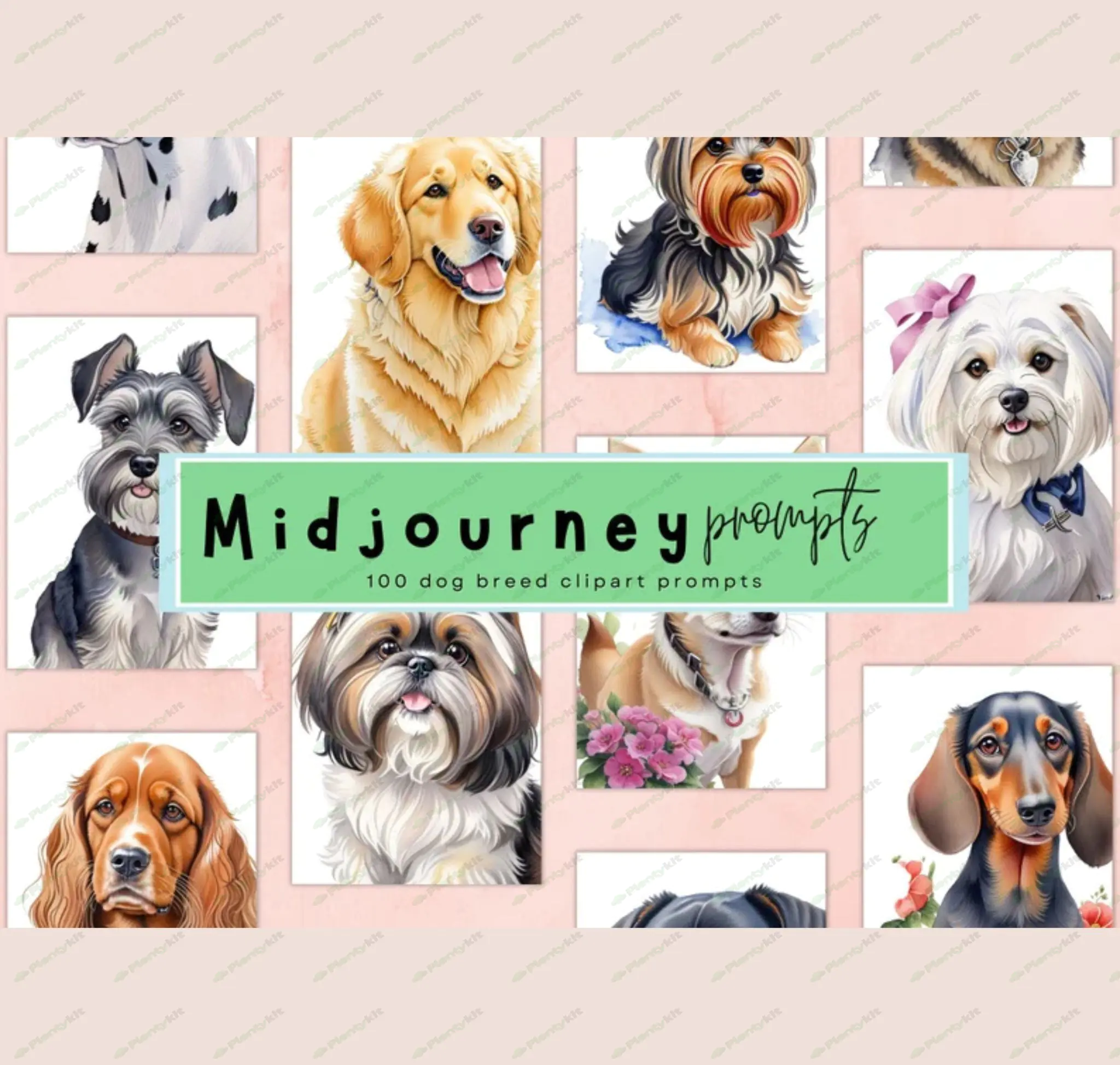 100 Dog breeds Midjourney Prompts