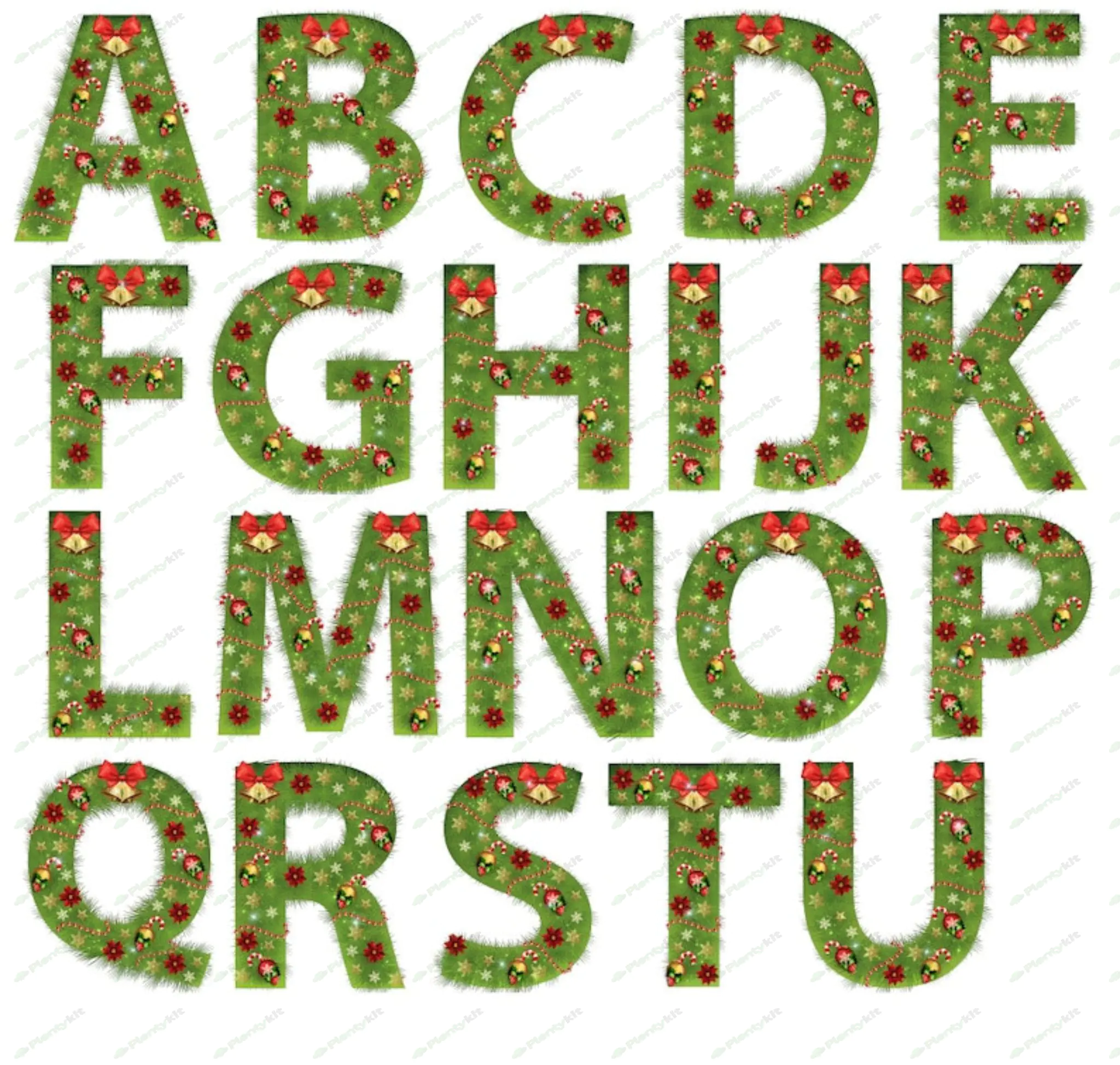 Christmas alphabet xmas letters in png format, christmas numbers festive decoration, holiday graphic