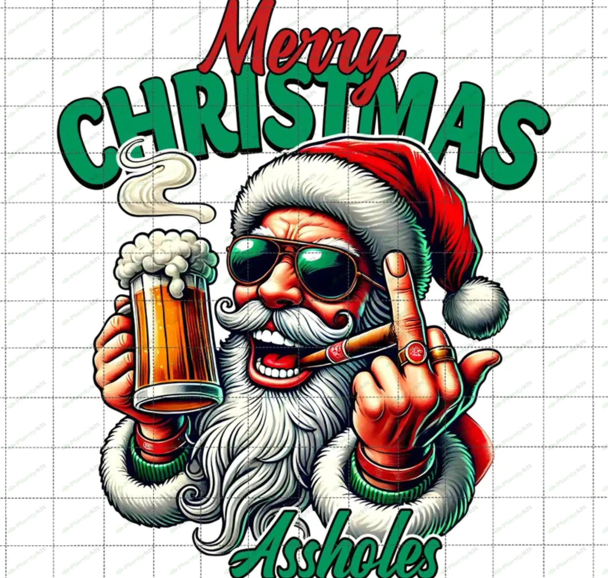 Merry Christmas Png, Santa Claus Drink Beer Png, Trendy Christmas Png, Holiday Season, Funny Santa C