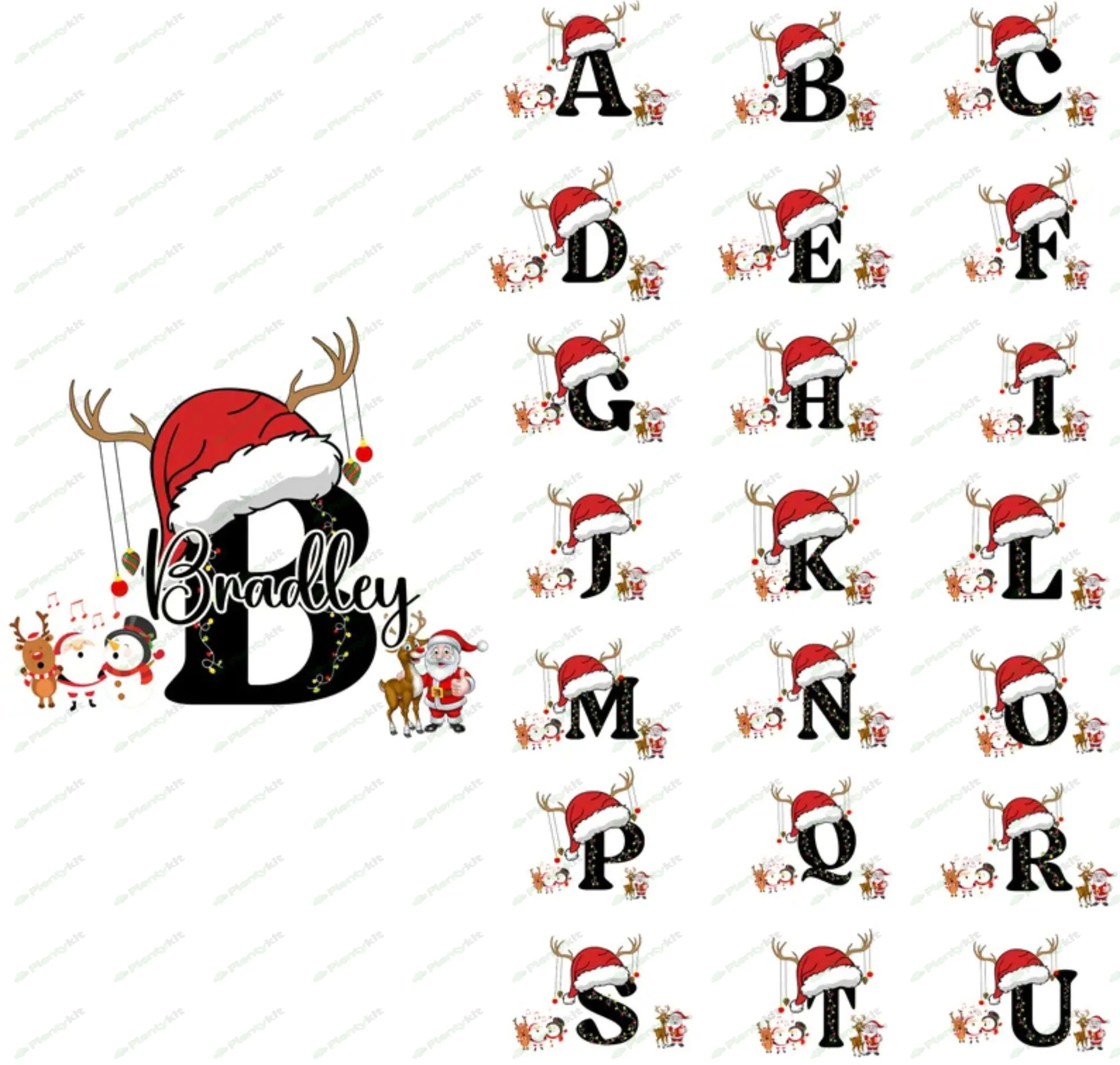 Christmas Alphabets Svg, Christmas Fonts, Christmas Doodle Letters, Christmas Reindeer Png, Snowman