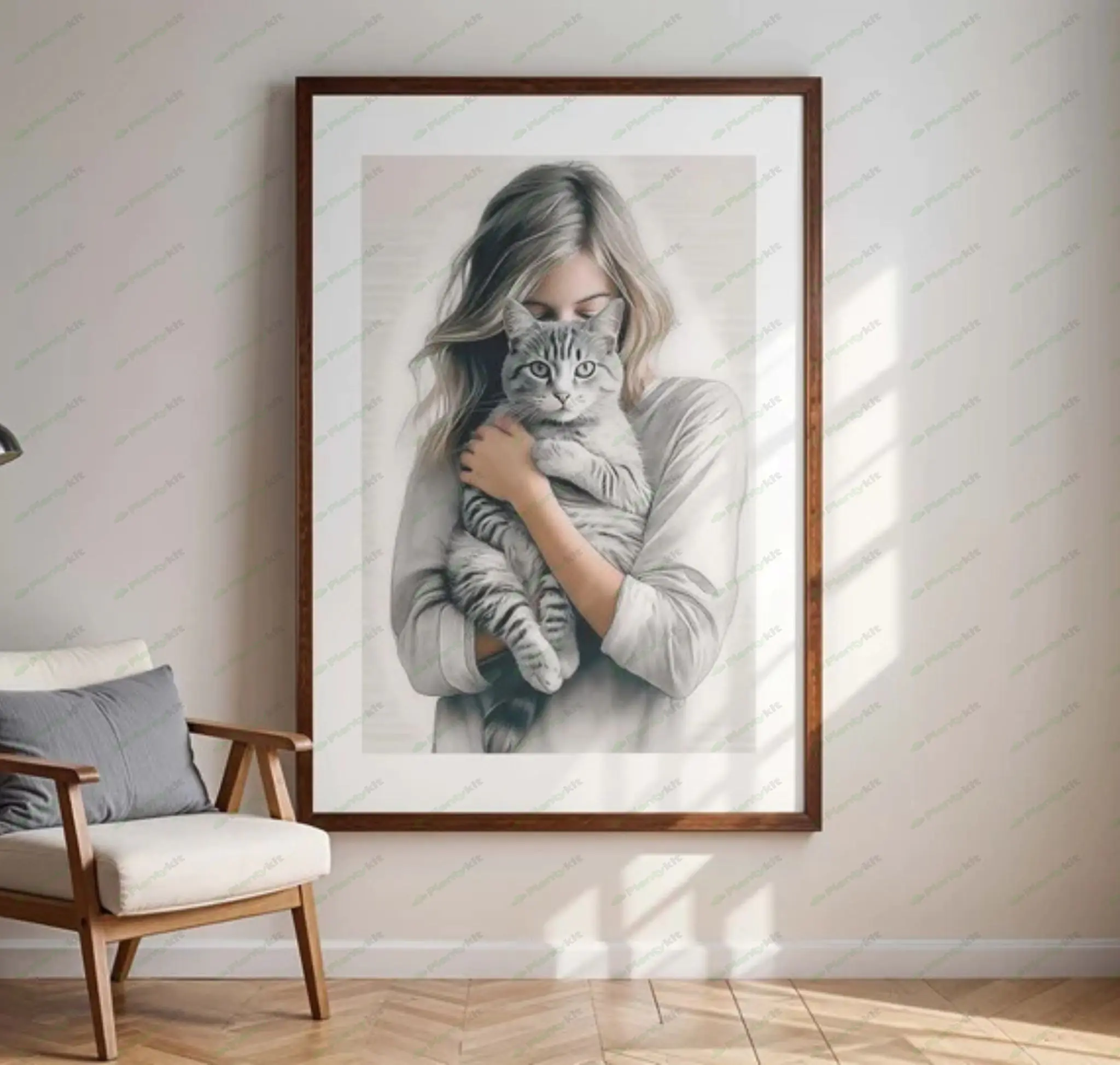 Poster, Digital Download, Cat, Christmas present, Secret Santa gift, Christmas, Art Print