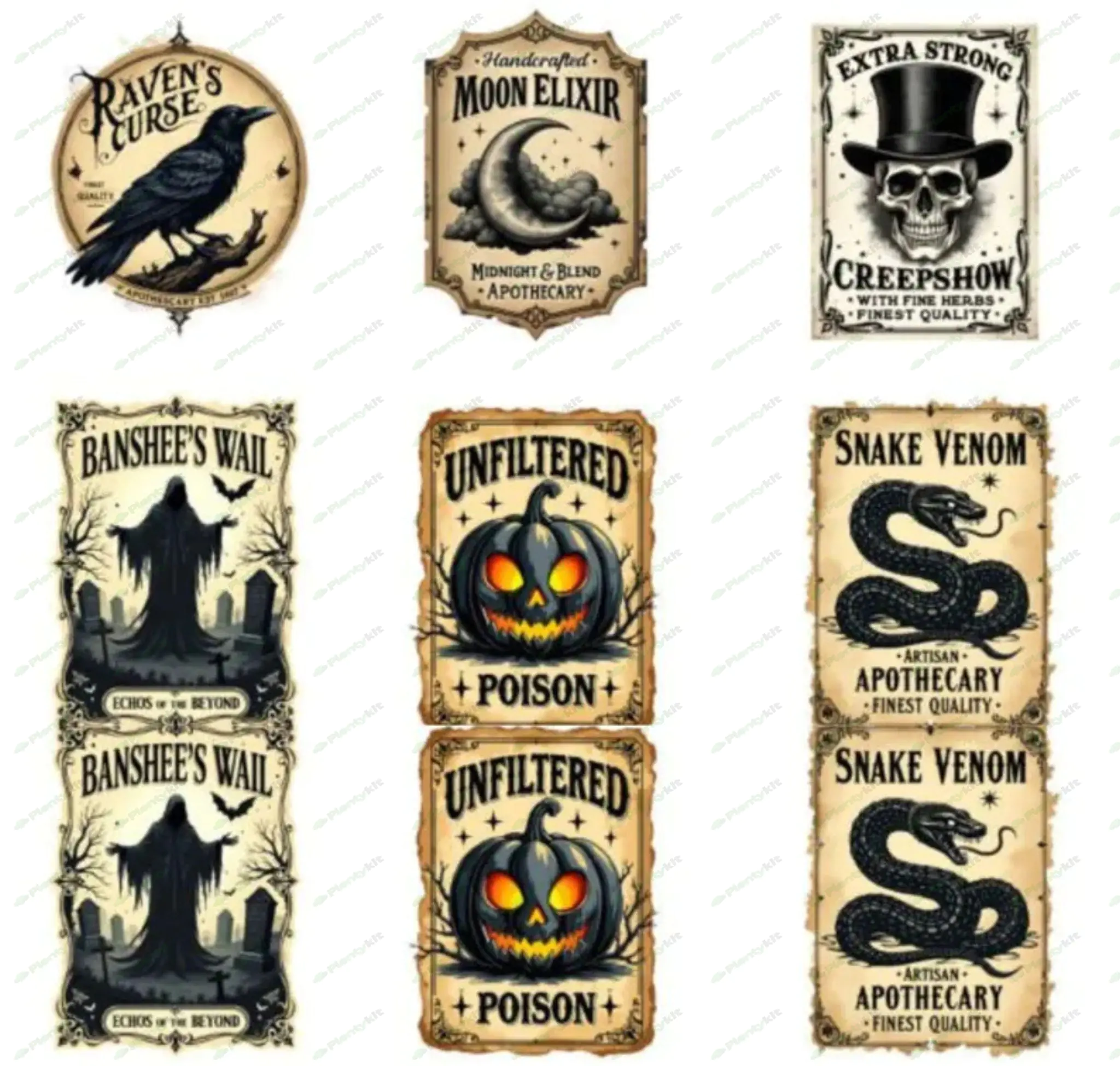 Halloween weird Potion Labels,Apothecary Potion Label,Vintage Halloween Printable Sticker PNG,Wizard