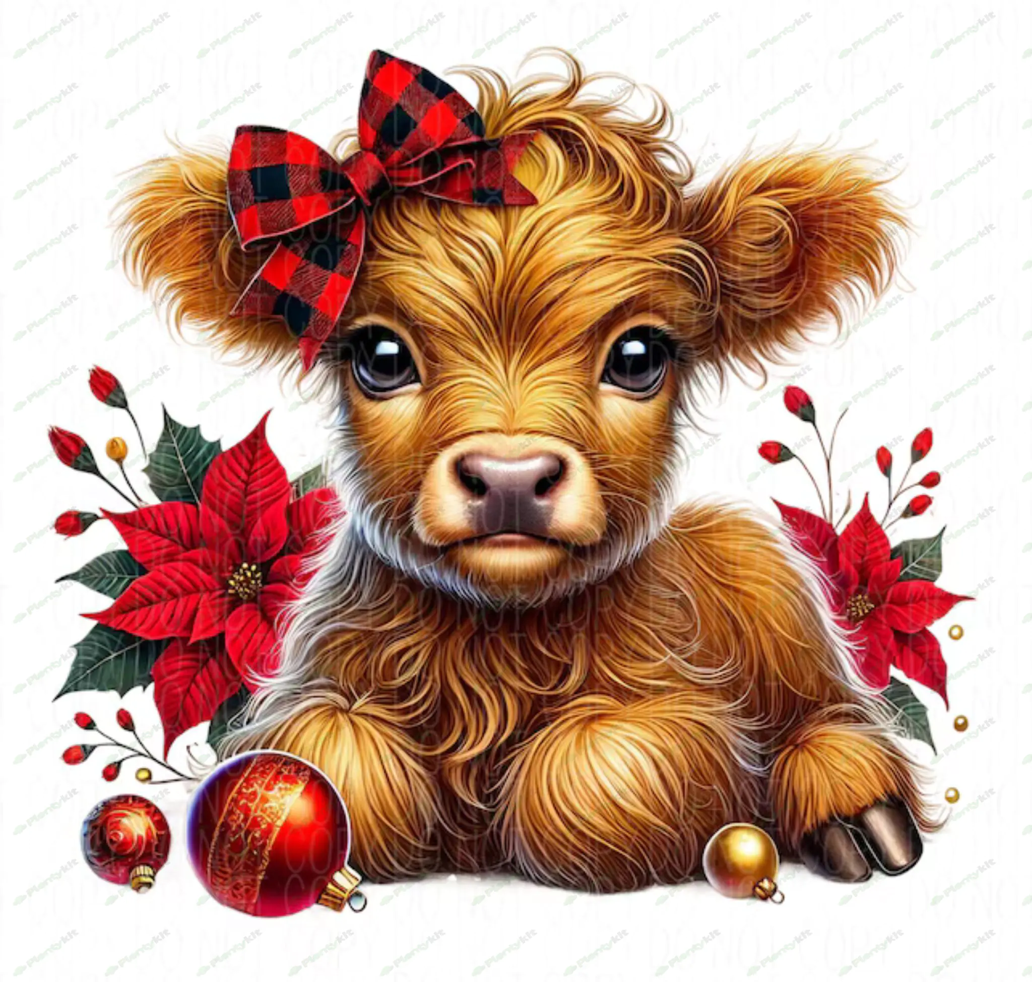 Christmas Highland Cow Clipart 10 PNG Images Transparend Background