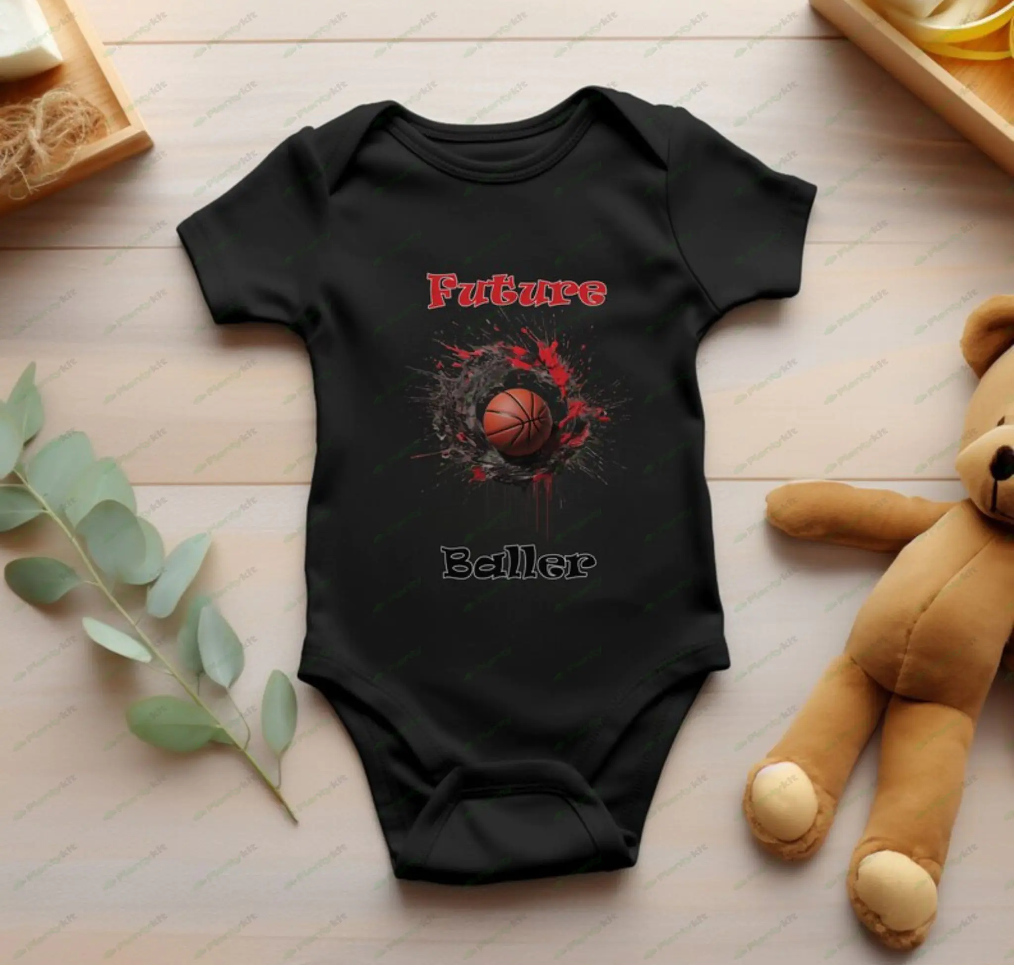 Basketball Baby Shower Gift - Bodysuit for the Future Baller, soft and cozy newborn wear perfect pre